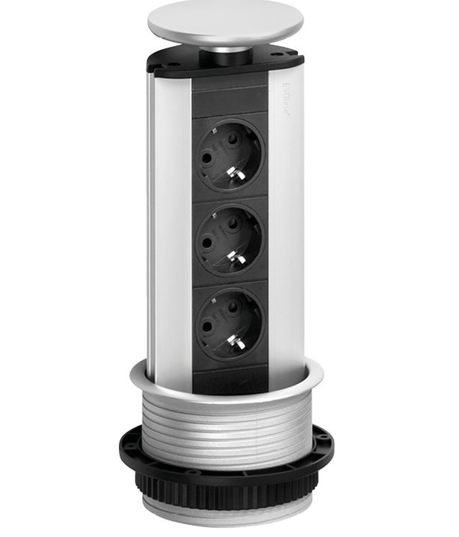 livingpoint24 Küchenrollenhalter Küchensteckdose Evoline Port, Einbausteckdose Küche, versenkbar