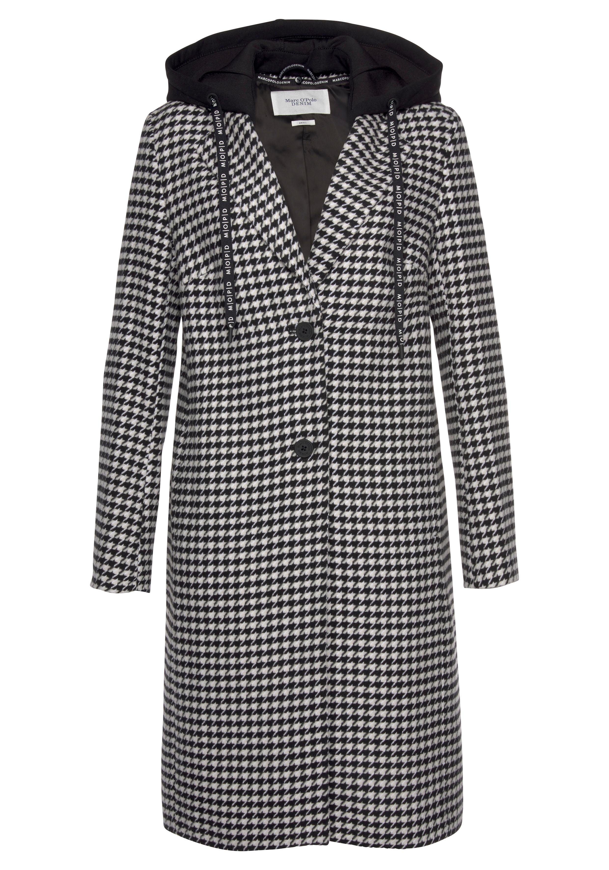 Marc O'Polo DENIM Wollmantel mit Hahnentritt-Muster und abnehmbarer
