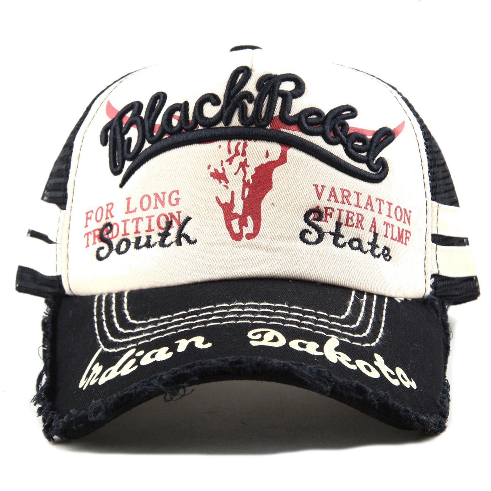 Sporty Trucker Cap Trucker Mesh Baseballcap Black Rebel Western Vintage Retro Sommer Cap Mesh Netz