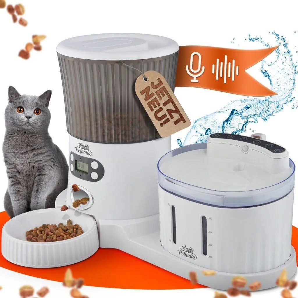 GiglioCollection Питні фонтанчики 2in1 Кормautomat & Питні фонтанчики mit Filter – für Katzen & Hunde