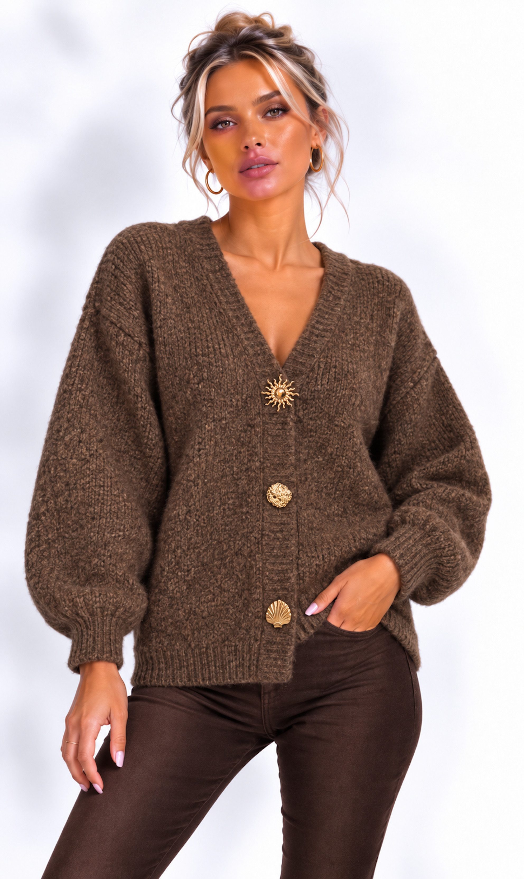Worldclassca Cardigan WORLDCLASSCA Strickjacke Oversize Cardigan Strickpulllover Fashion Neue Kollektion - Stilvolle und gemütliche Strickmode für Damen