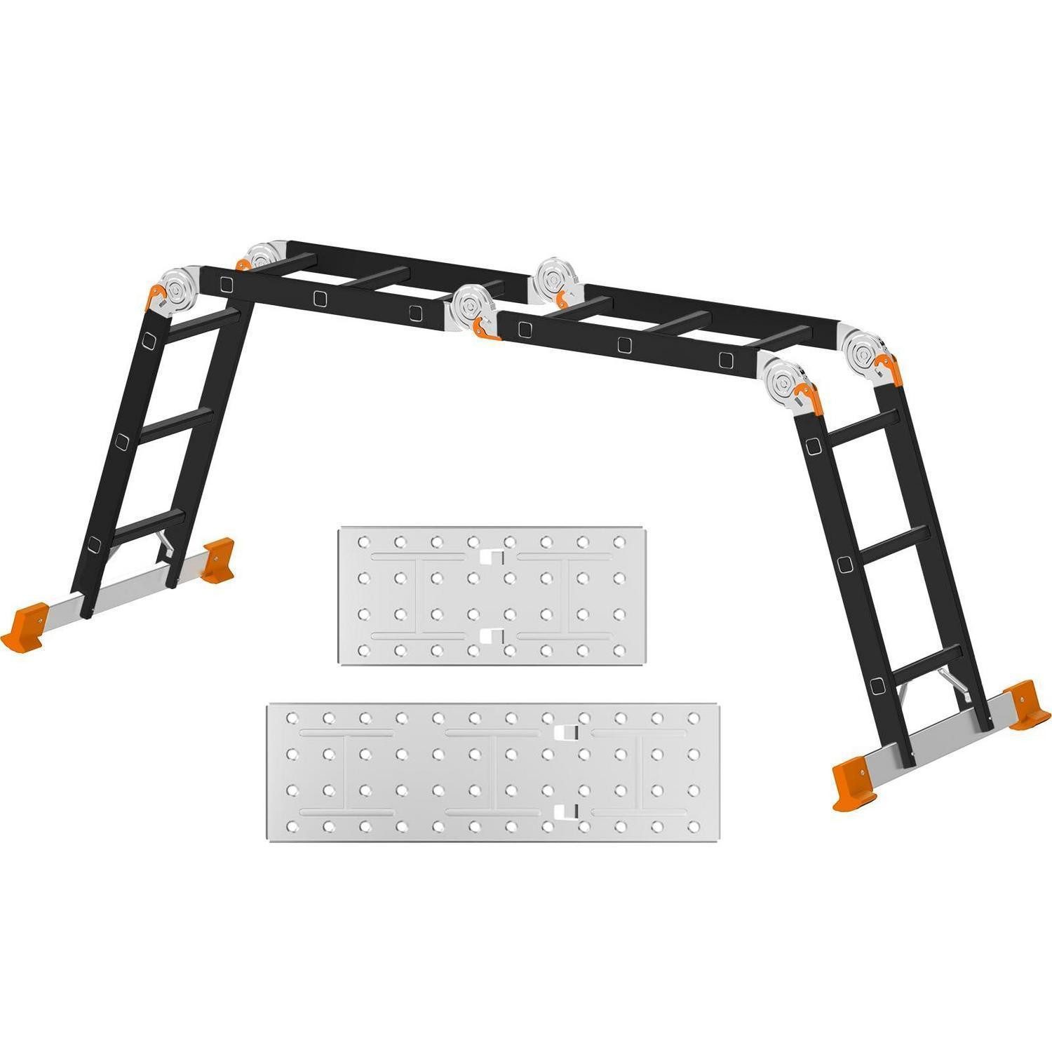 LuxusKollektion Vielzweckleiter Mehrzweckleiter 3.4M Aluminium Orange (1-St)