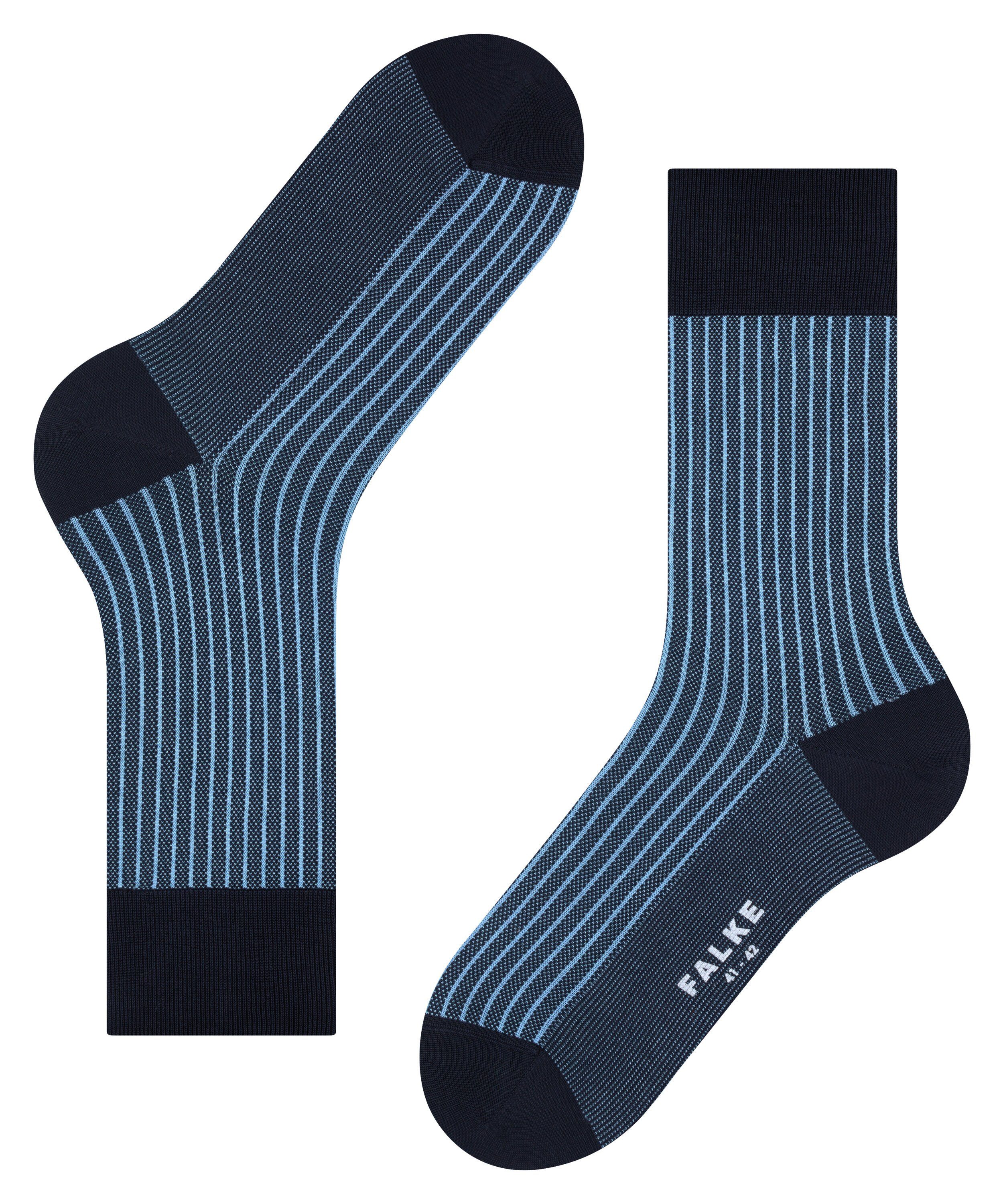 (6375) navy FALKE Socken (1-Paar) Oxford dark Stripe