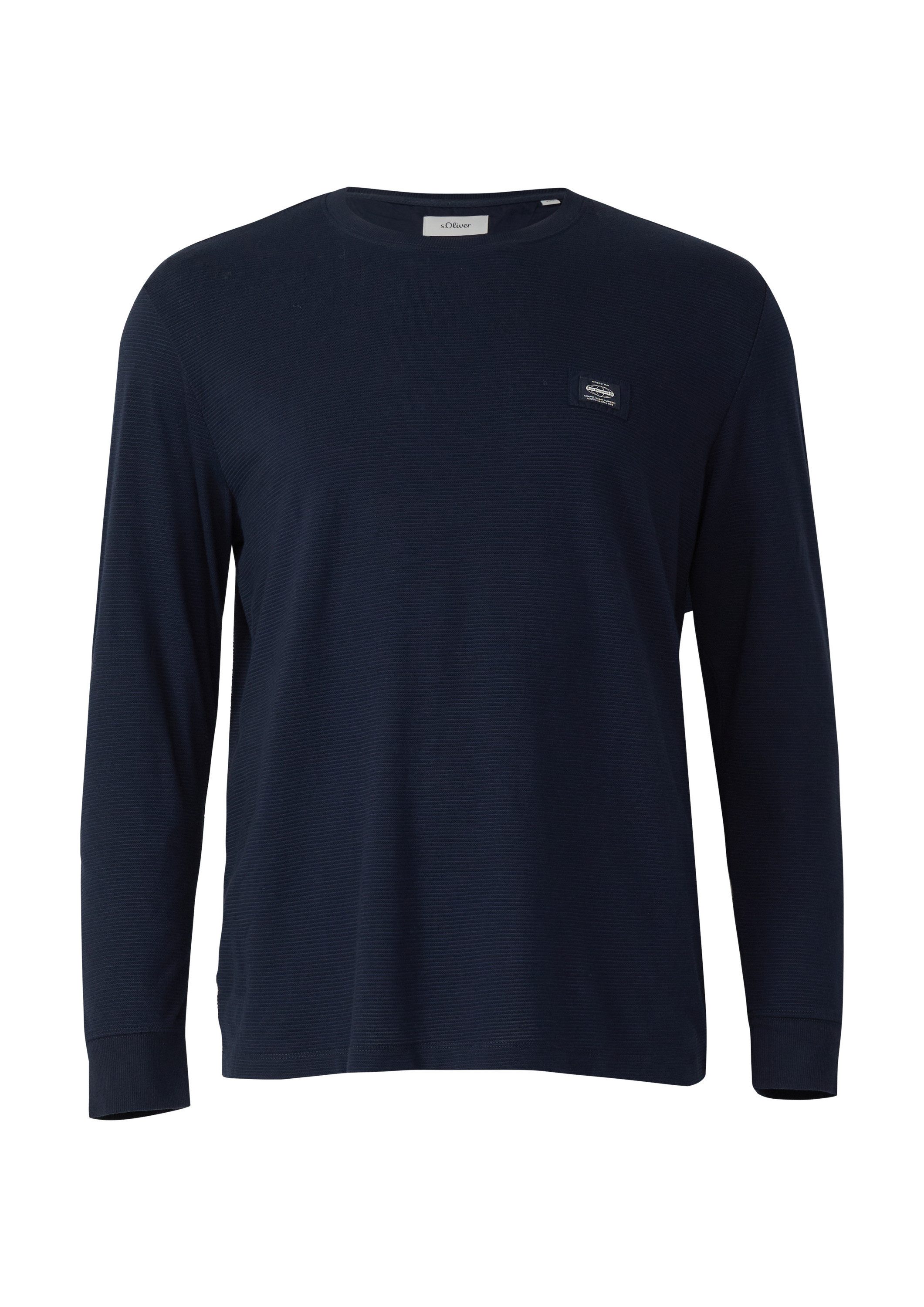 s.Oliver Langarmshirt T-Shirt Strukturiertes Longsleeve mit Ärmelbündchen