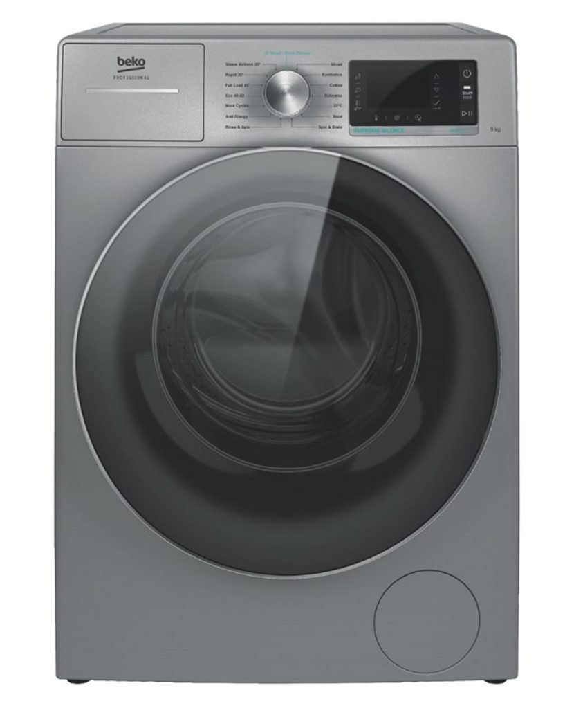 BEKO Waschmaschine AWB 912S/PRO BP, 9 kg, 1200 U/min, Anti-Allergie, Dampfhygiene, 6th Sense Technologie