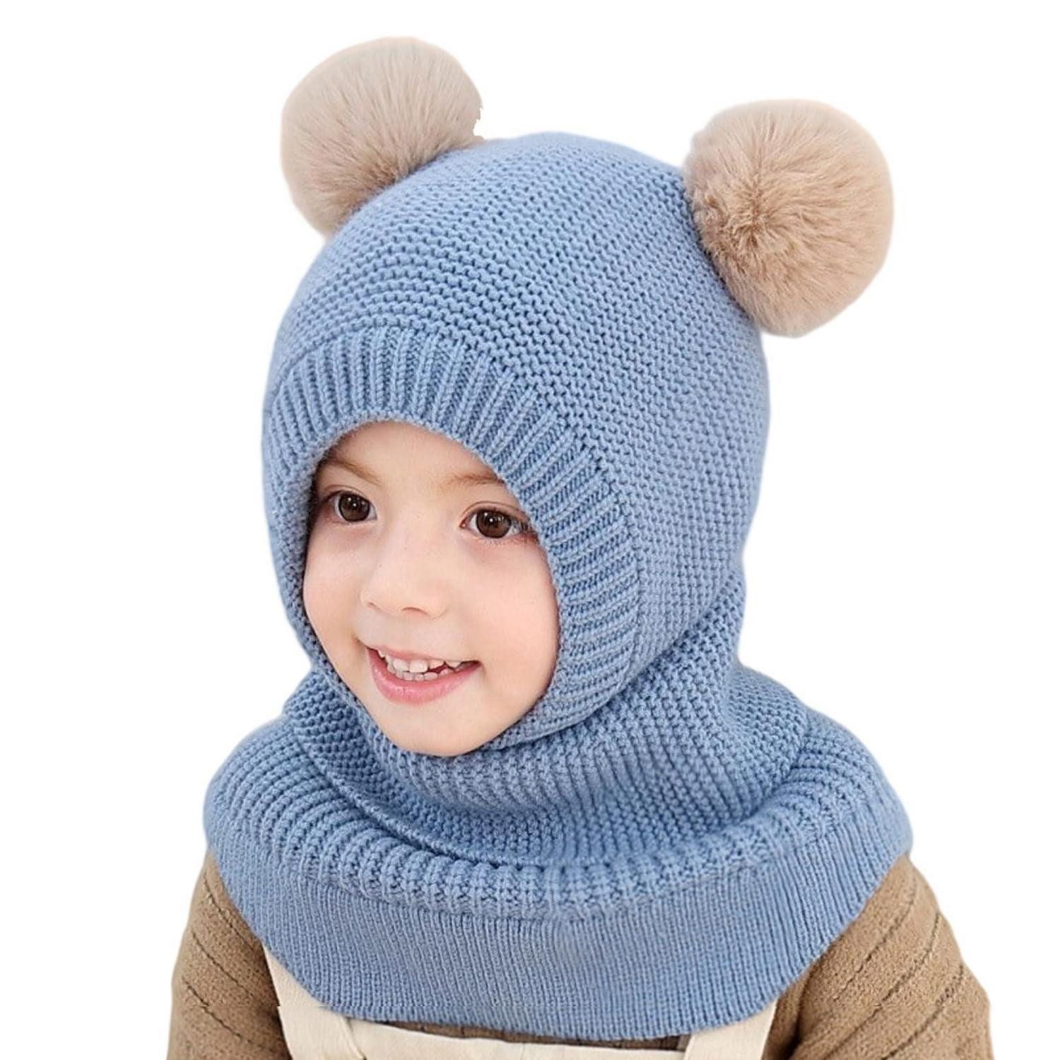 Sturmhaube Schlupfmütze Kinder Thermo Fleece Winddicht Blau Einheitsgröße