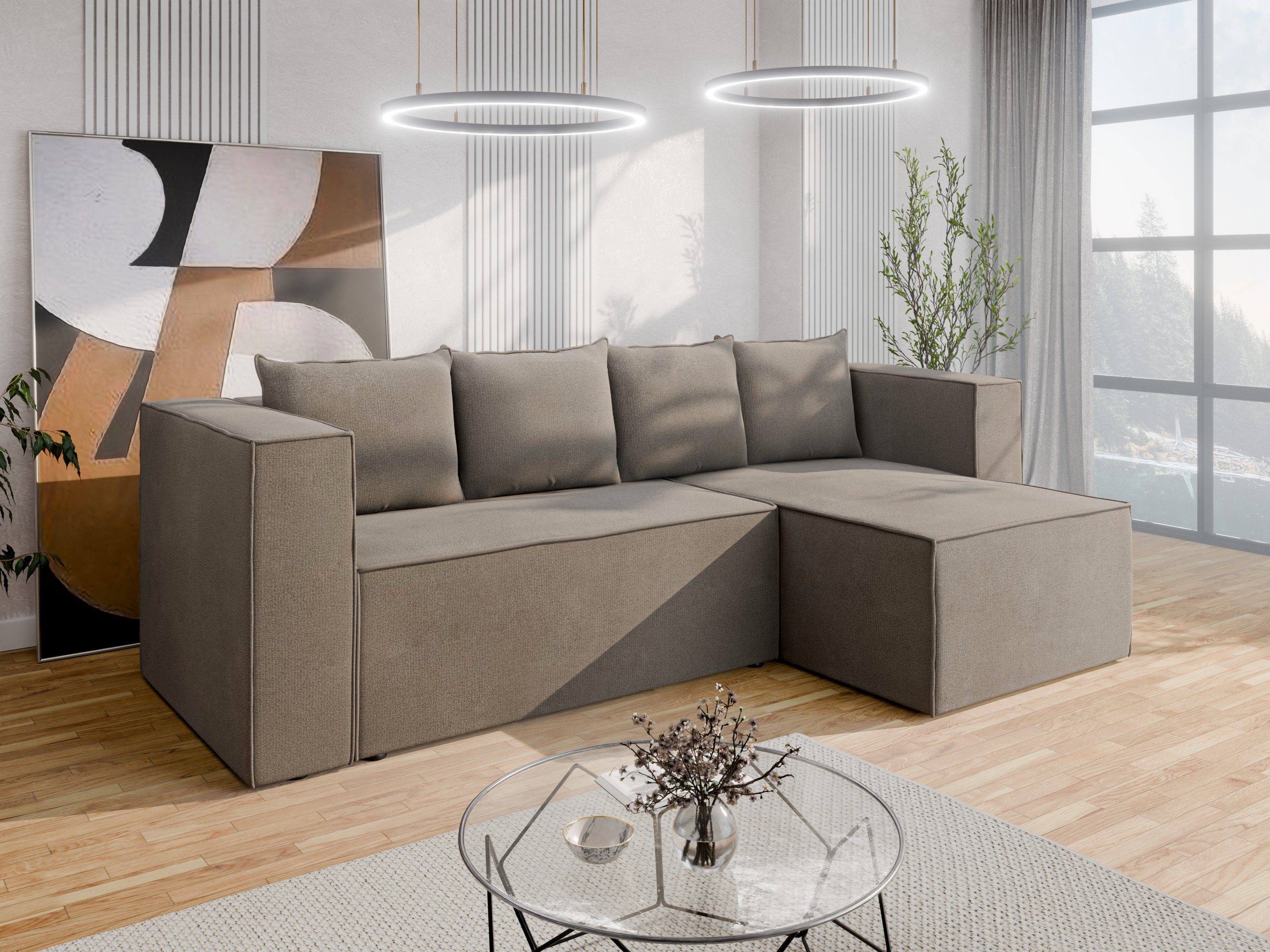 PANDA MÖBEL GmbH Ecksofa Eckschlafsofa AURIX – Komfort, Funktionalität und modernes Design