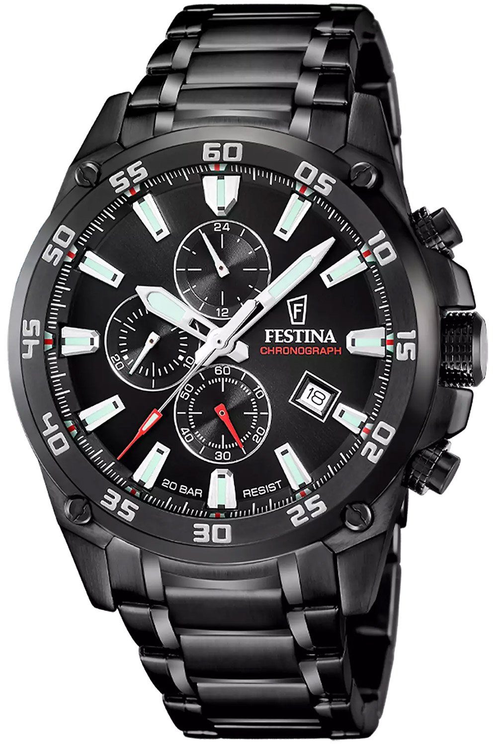 Festina Quarzuhr Schwarz 20 bar günstig online kaufen