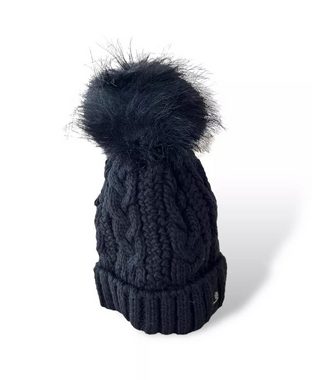 Home,Relax&Style Bommelmütze Premium Damen Wintermütze gefüttert Strickmütze Warm Fellbommel (Kein Set, 1-St., Einzelne Mütze) mit breitem, geripptem Umschlag