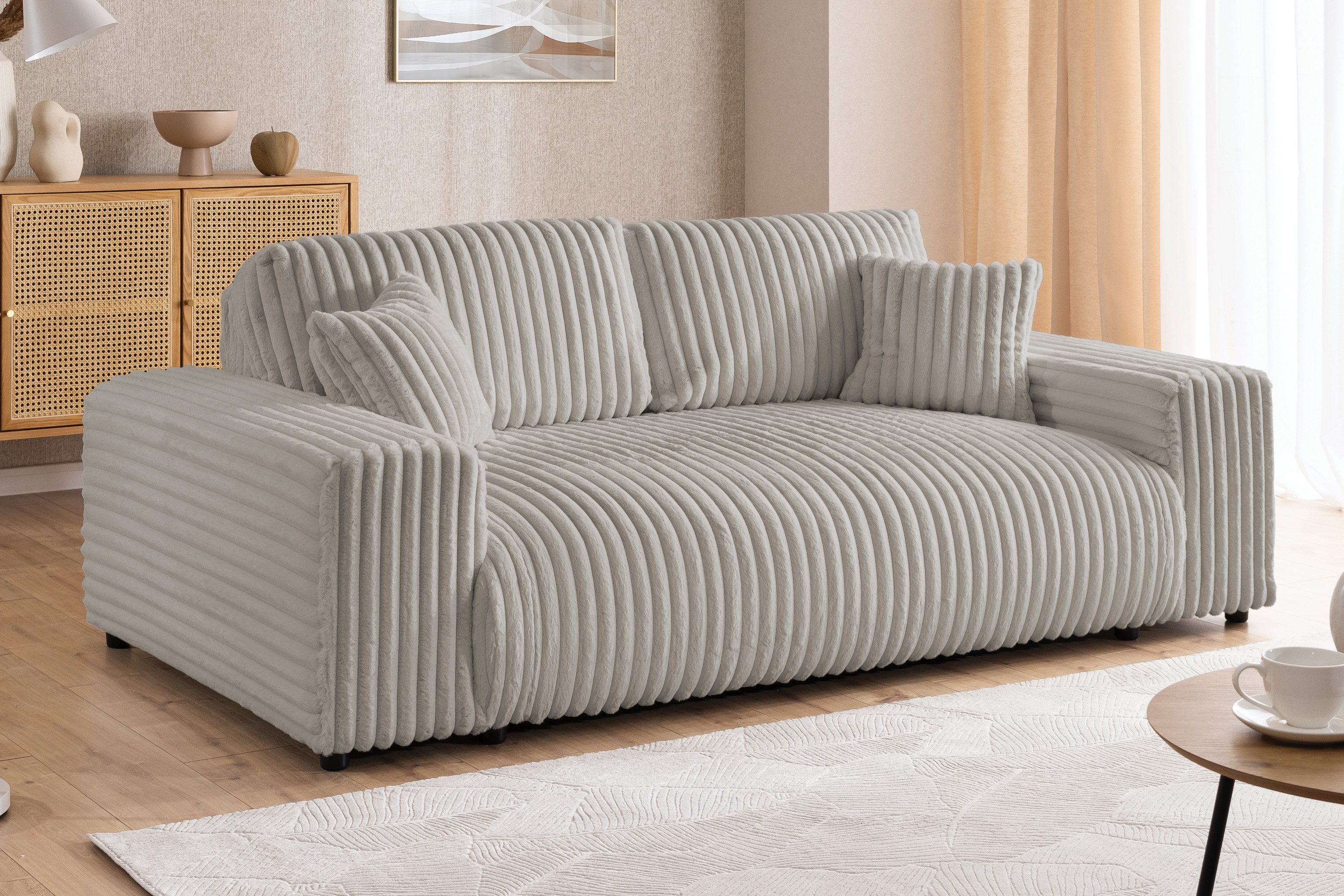 S-Style Möbel 2-Sitzer Sofa Mollis aus Plüschcord mit schöner Sitzkomfort, günstig online kaufen