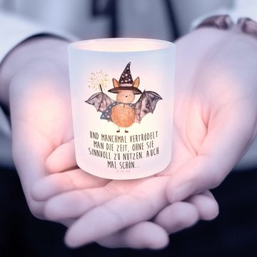 Mr. & Mrs. Panda Windlicht Fledermaus Zauberer - Transparent - Geschenk, Kerzenglas, Teelichthal (1 St), Gemütlich