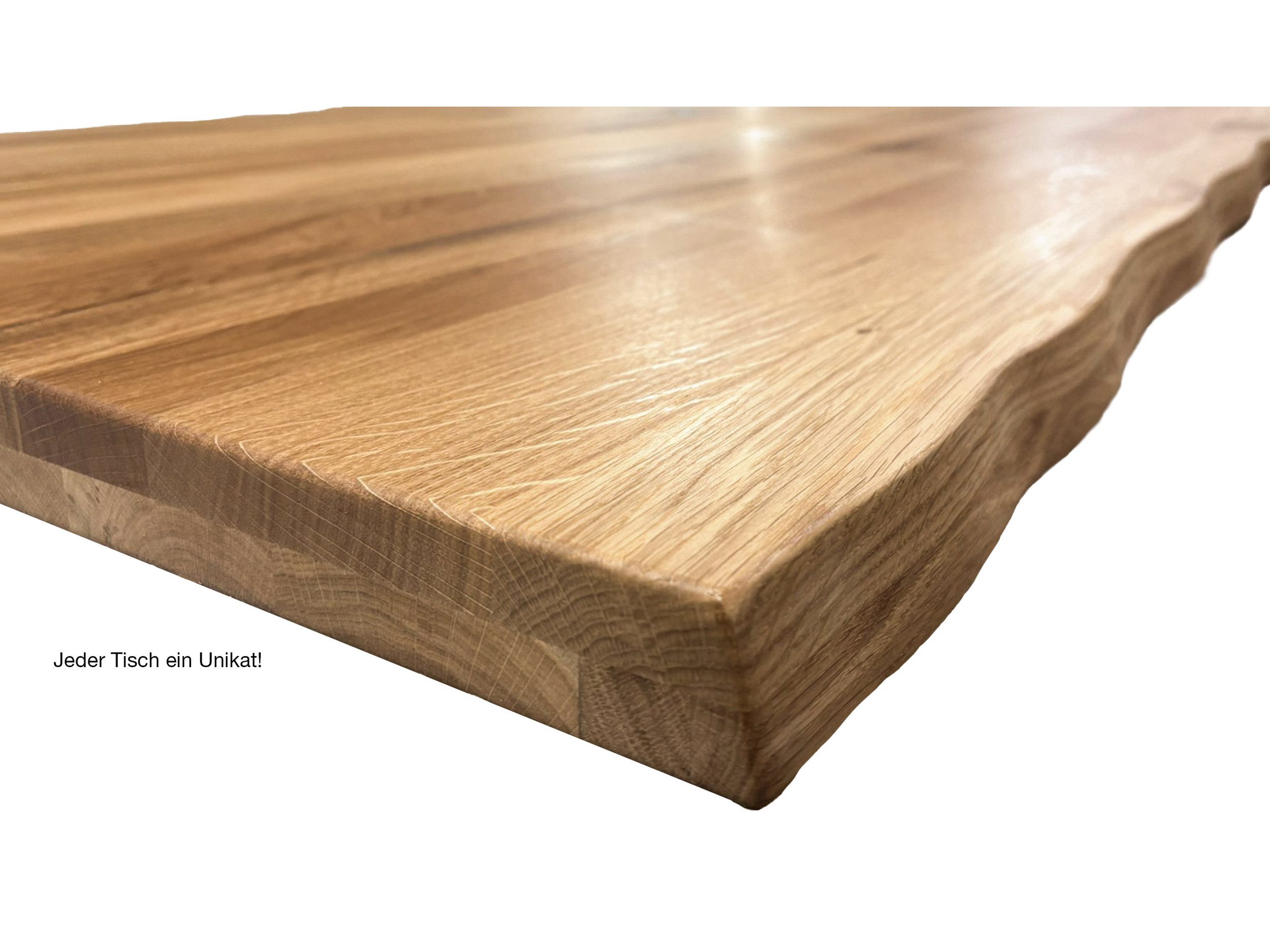 Massivart® Baumkantentisch Esstisch Wildeiche geölt / Baumkantenoptik »DALIUS«, 40 mm Tischplatte / U-Gestell schwarz Metall / Industrial Look