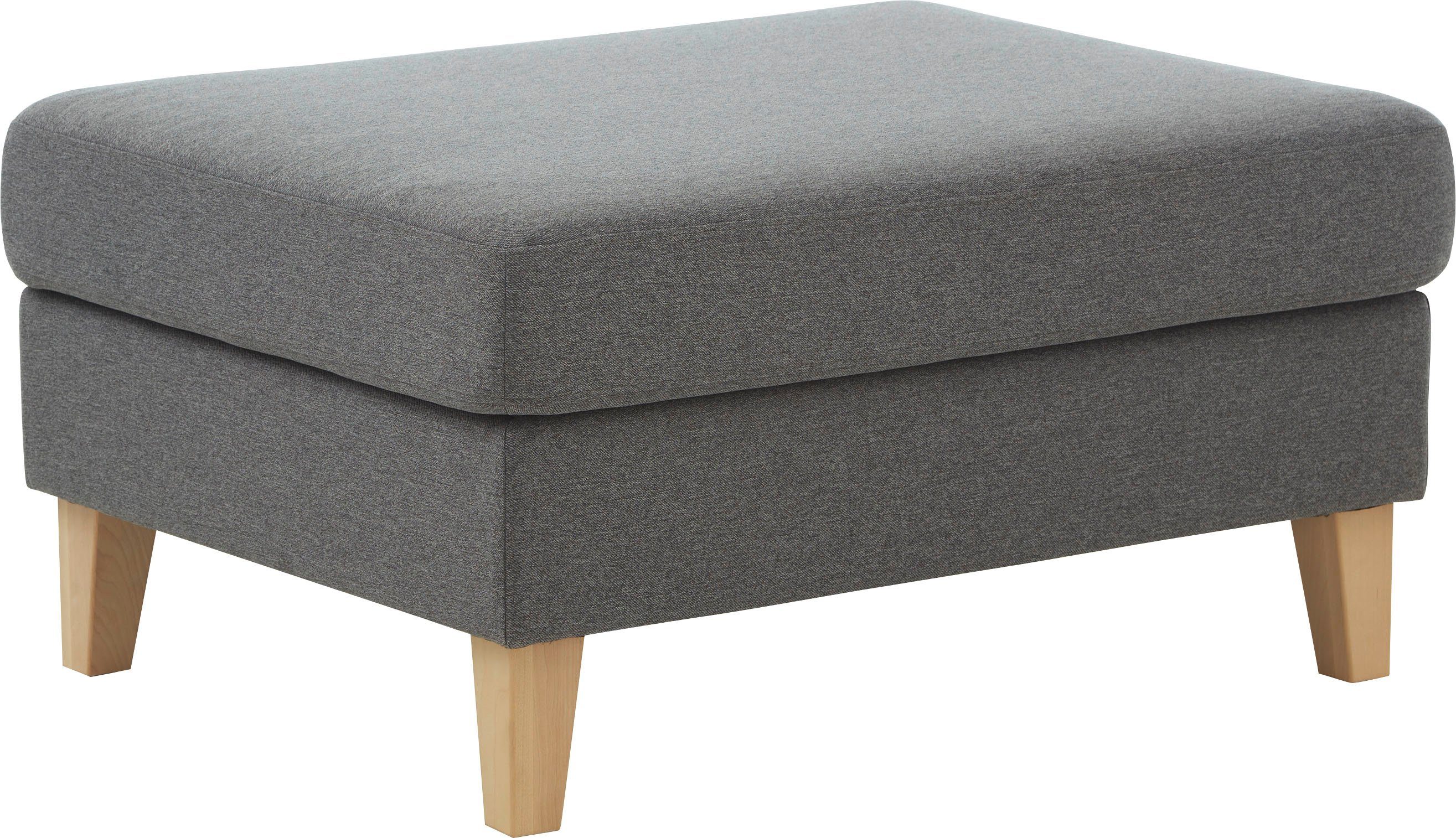 ATLANTIC home collection Hocker Mailo, Maße (BxTxH): 88x69x45 cm, mit Massivholzfüßen