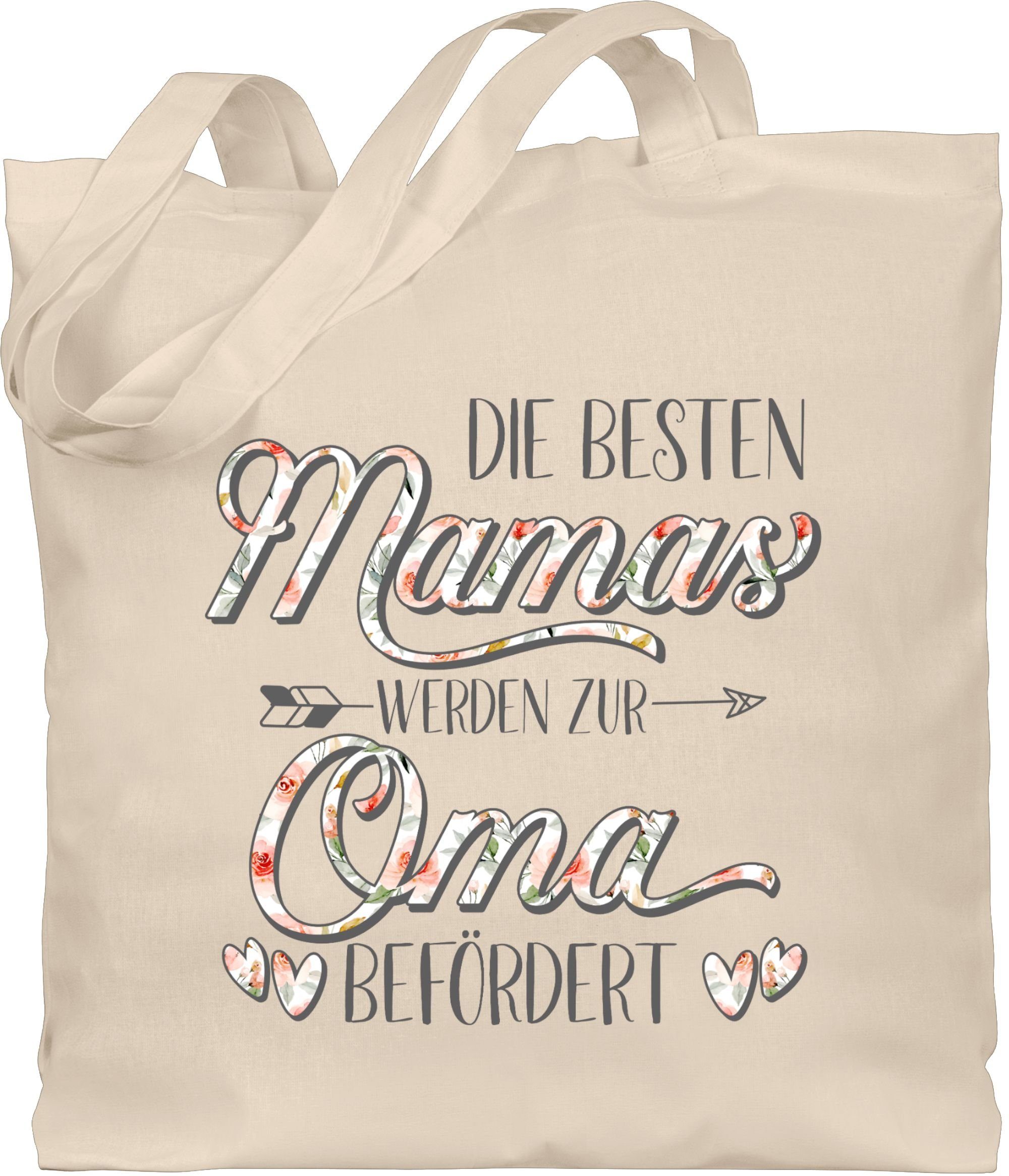 Shirtracer Umhängetasche Die besten Mamas werden zur Oma befördert, Oma Geschenk 2 Naturweiß | Canvas-Taschen