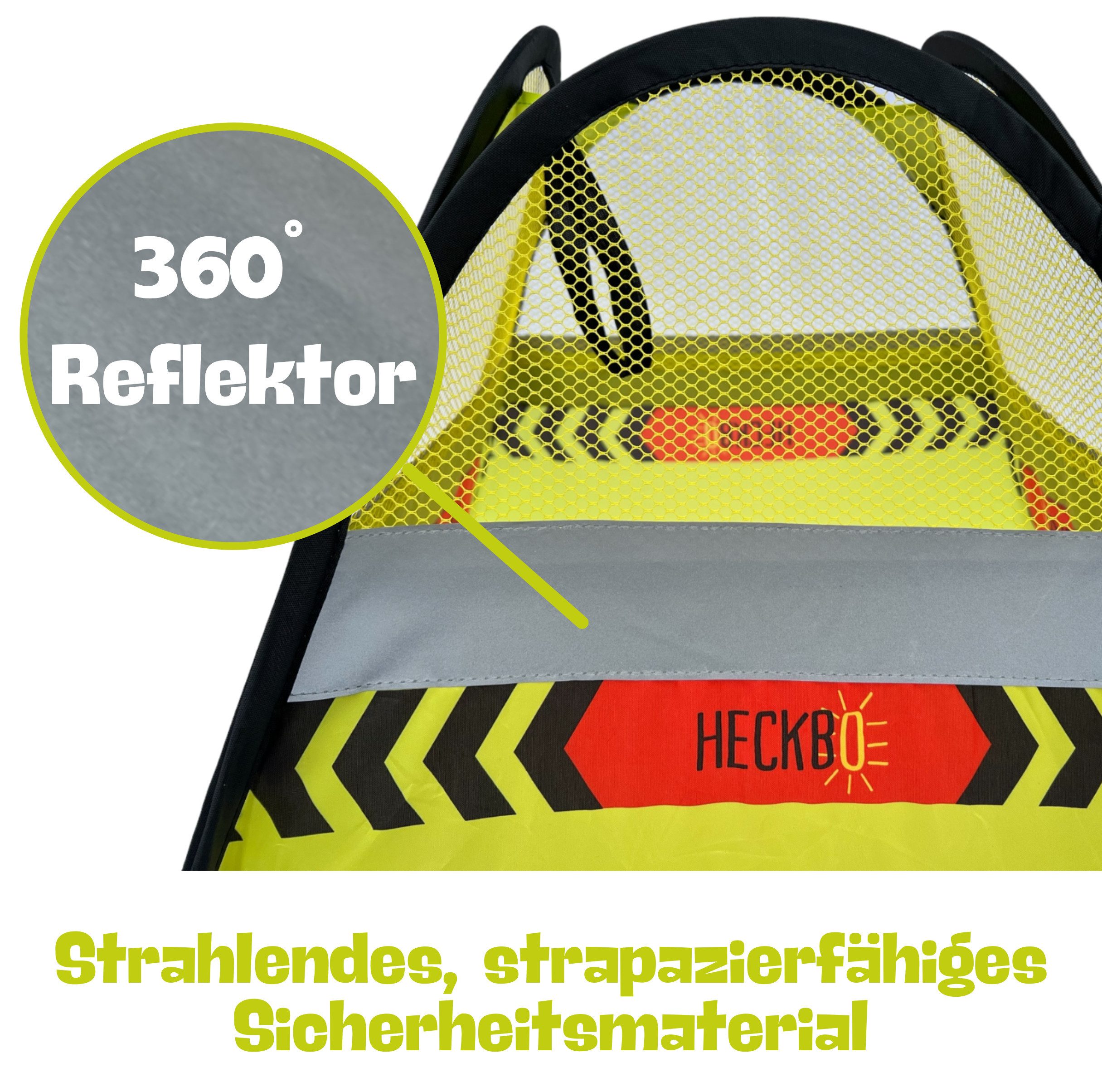 HECKBO Warnschild 2x Straßenwarnschild Achtung Kinder Schild spielende + Wimpelkette
