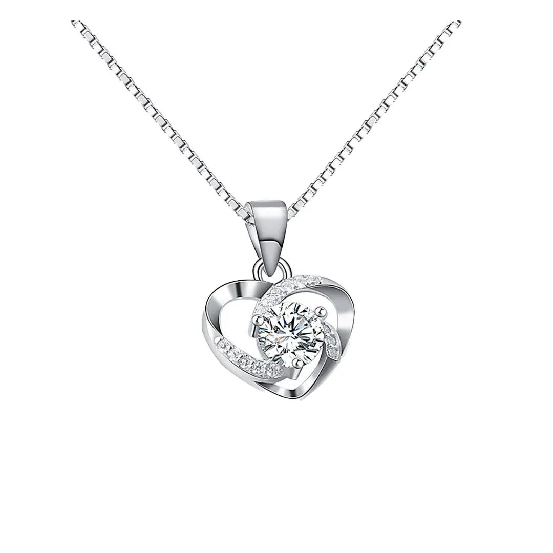 Kette mit Anhänger Suzan Gold® 925 Silber Herzkette für Damen, Zirkonia Halskette mit