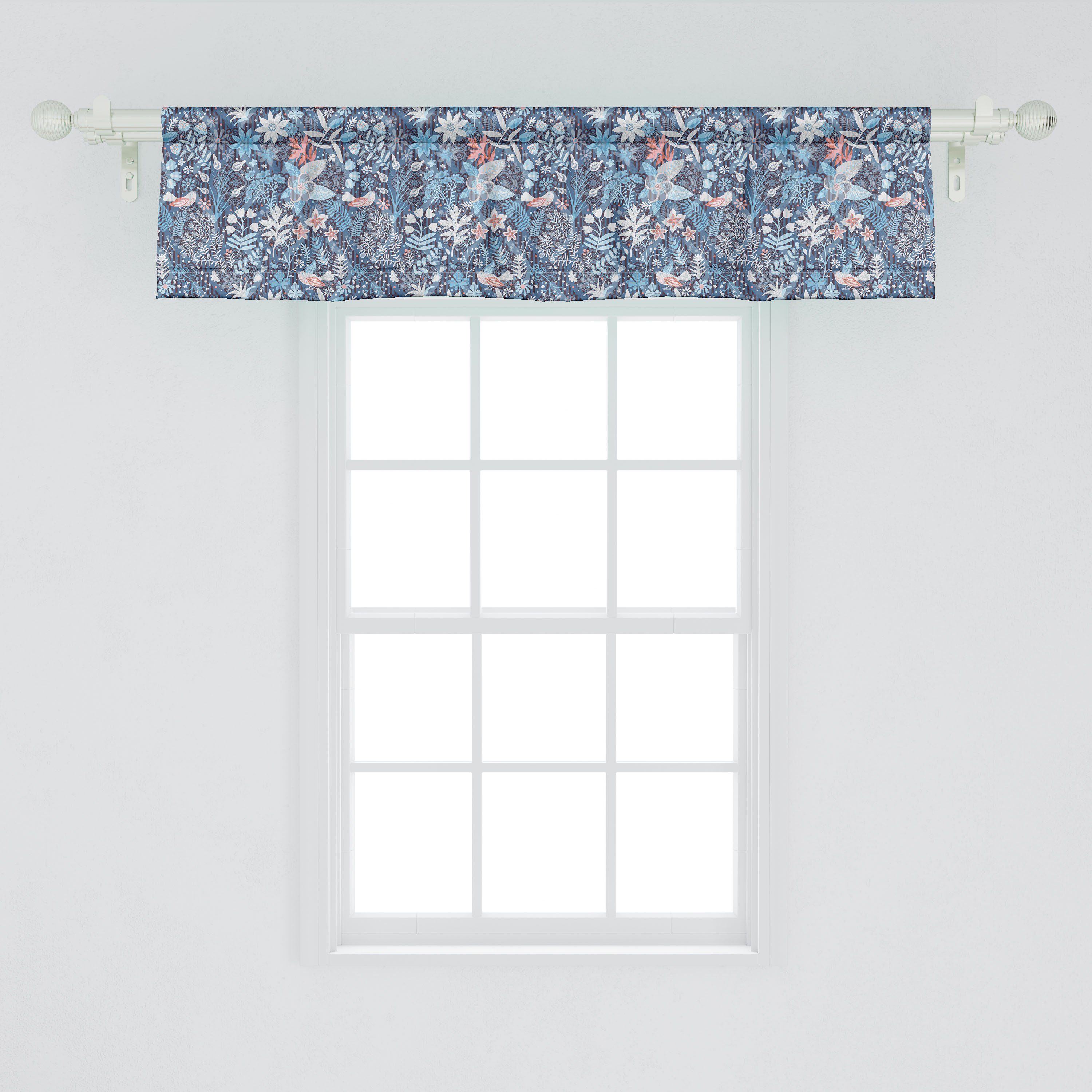 auf Vorhang Dekor Scheibengardine Streifen Microfaser, Volant für Jacobean Abakuhaus, Oriental mit Blütenblätter Schlafzimmer Küche Stangentasche,