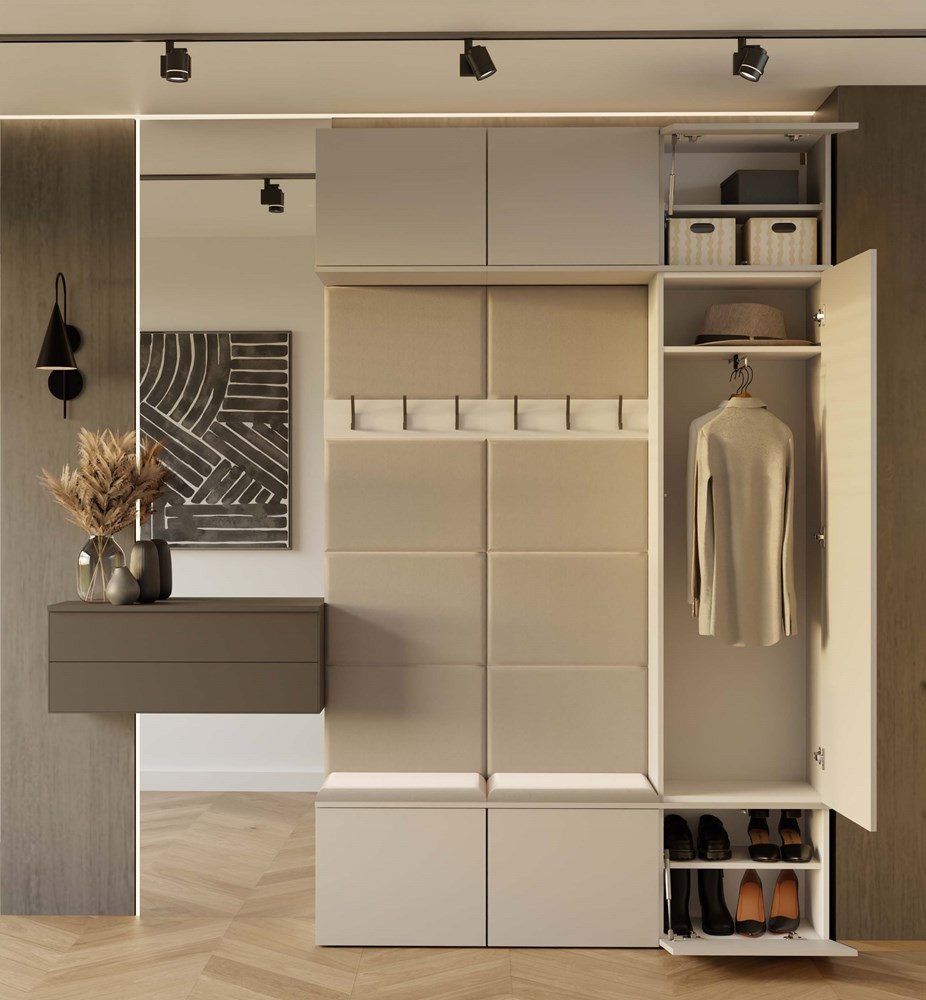 Raumhirsch Furniture Schuhschrank Garderobenschrank für Flur und Eingangsbereich (Kleiderschrank sowie Schuhschrank im SET) verschiedene Farben