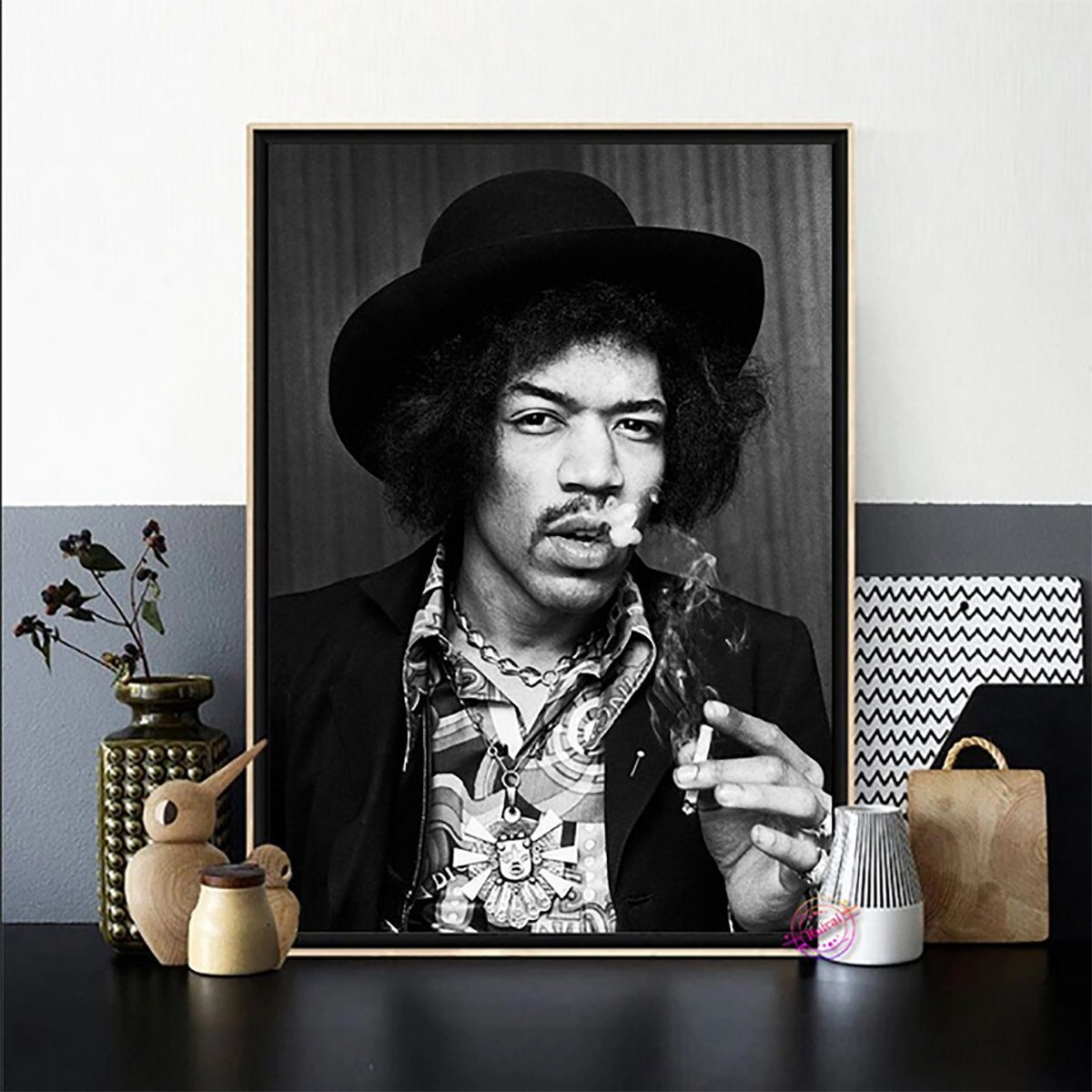 TPFLiving Kunstdruck (OHNE RAHMEN) Poster - Leinwand - Wandbild, Jimi  Hendrix - Kunstdrucke des Gitarristen und Sänger (1942 - 1970) (Leinwand  Wohnzimmer, Leinwand Bilder, Kunstdruck), Leinwand bunt - Größe 13x18cm