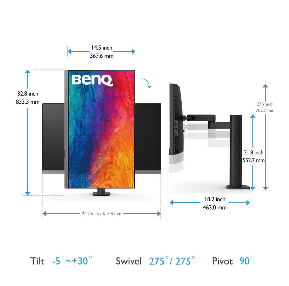 BenQ PD2706UA TFT-Monitor (3840 x 2160, 5 ms Reaktionszeit, 60 Hz, IPS Panel)