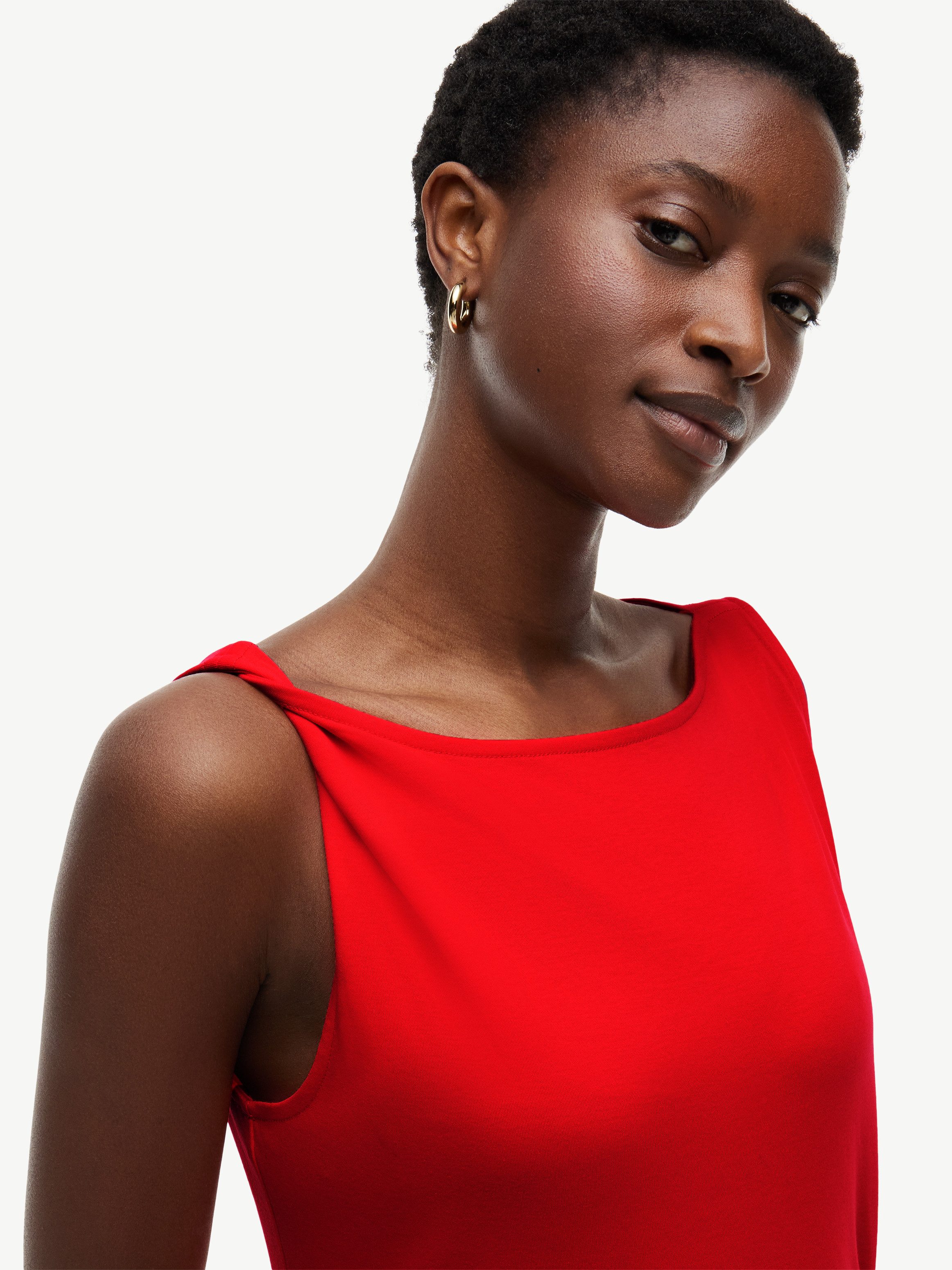Tommy Hilfiger Jerseykleid INTERLOCK KNOT DETAIL DRESS Baumwolle, Interlock