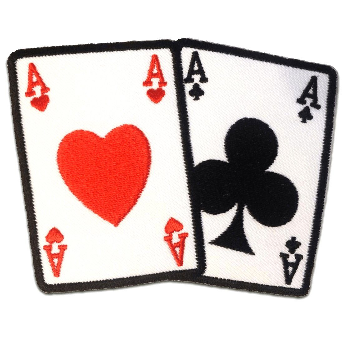 Catch the Patch Aufnäher Bügelbild, Aufbügler, Applikationen, Patches, Flicken, zum aufbügeln, Polyester, Poker Asse Karte Biker - Größe: 10.5 x 7.5 cm