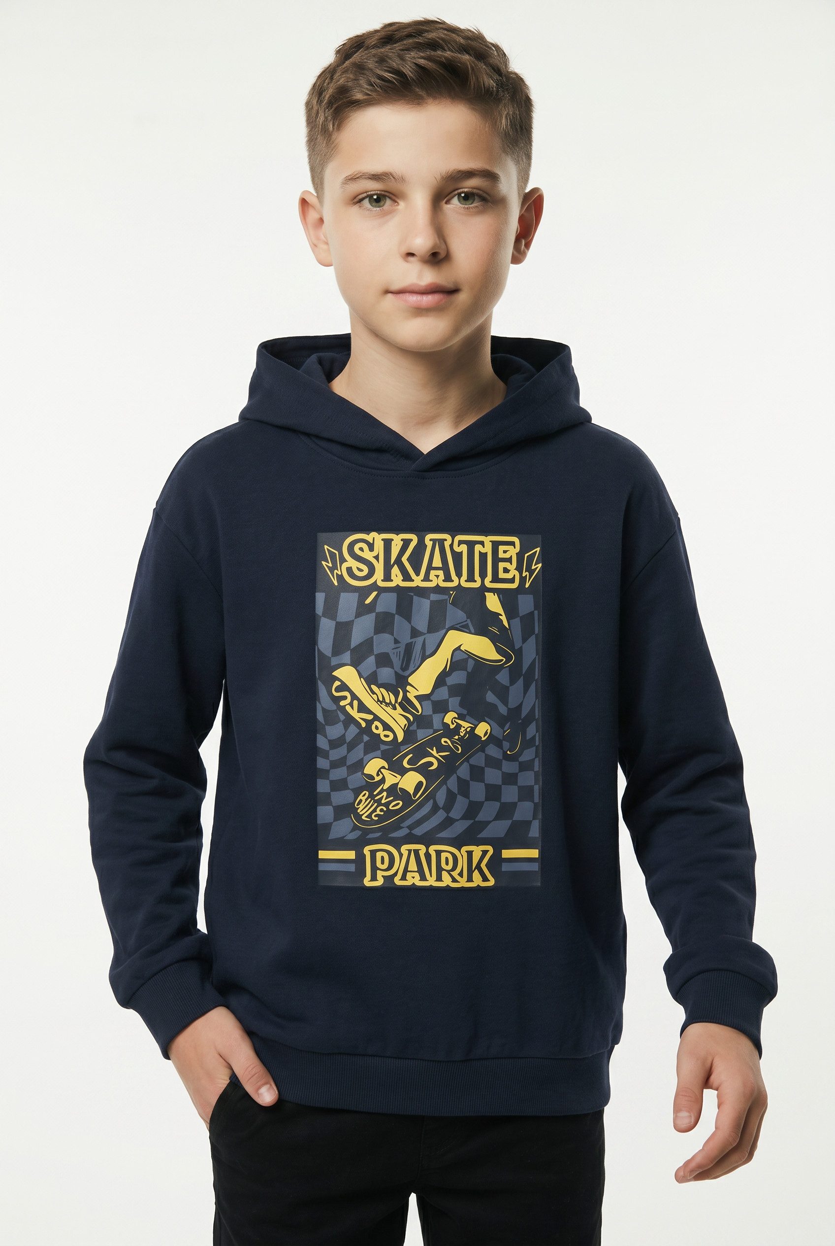 Name It Kapuzensweatshirt NKMVELTEN LS RLX SWEAT WH UNB Baumwollmischung, loose fit