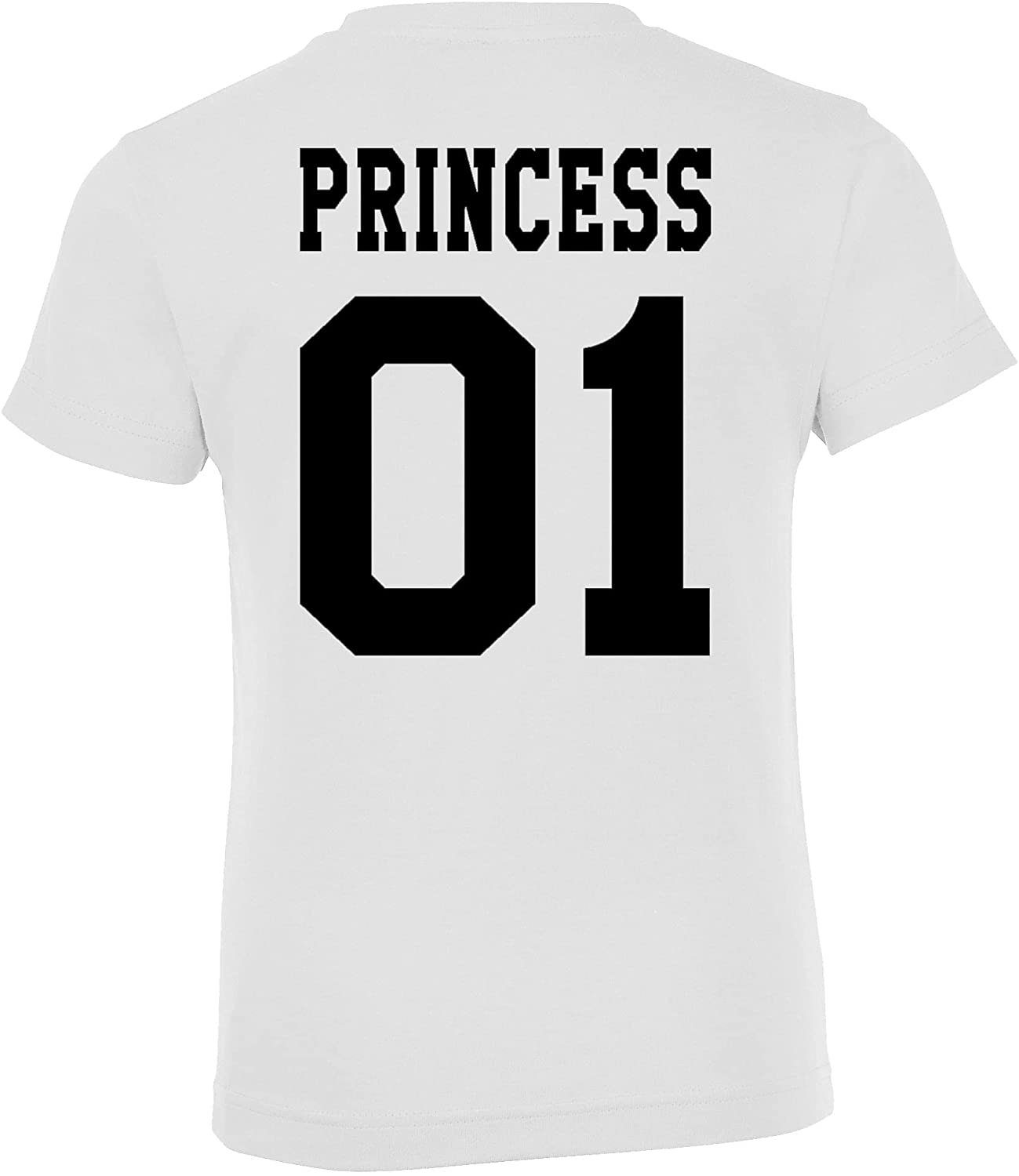 Youth Designz T-Shirt King Kinder mit Set Prince Queen Princess-Weiß Princess Rückenprint, T-Shirt Herren Spruch (1-tlg) trendiger Damen