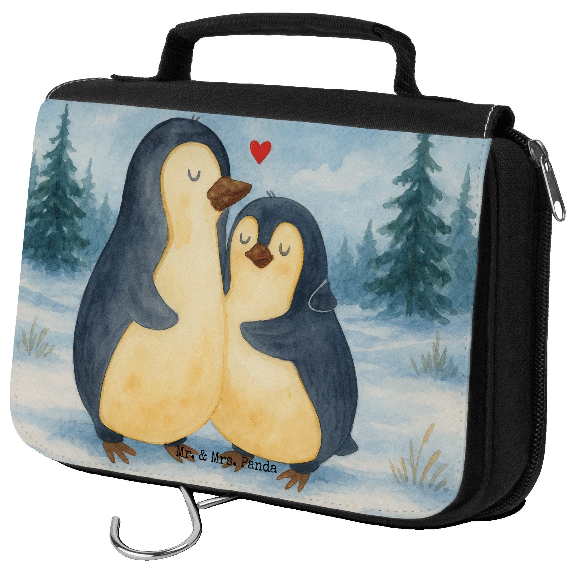 Kulturbeutel Pinguin umarmen Design, Kosmetiktasche, Weiß, Liebe, Umarmung Verlieb