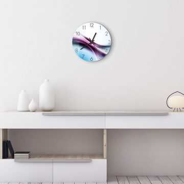 DEQORI Wanduhr 'Wellenförmiger Farbfluss' (Glas Glasuhr modern Wand Uhr Design Küchenuhr)