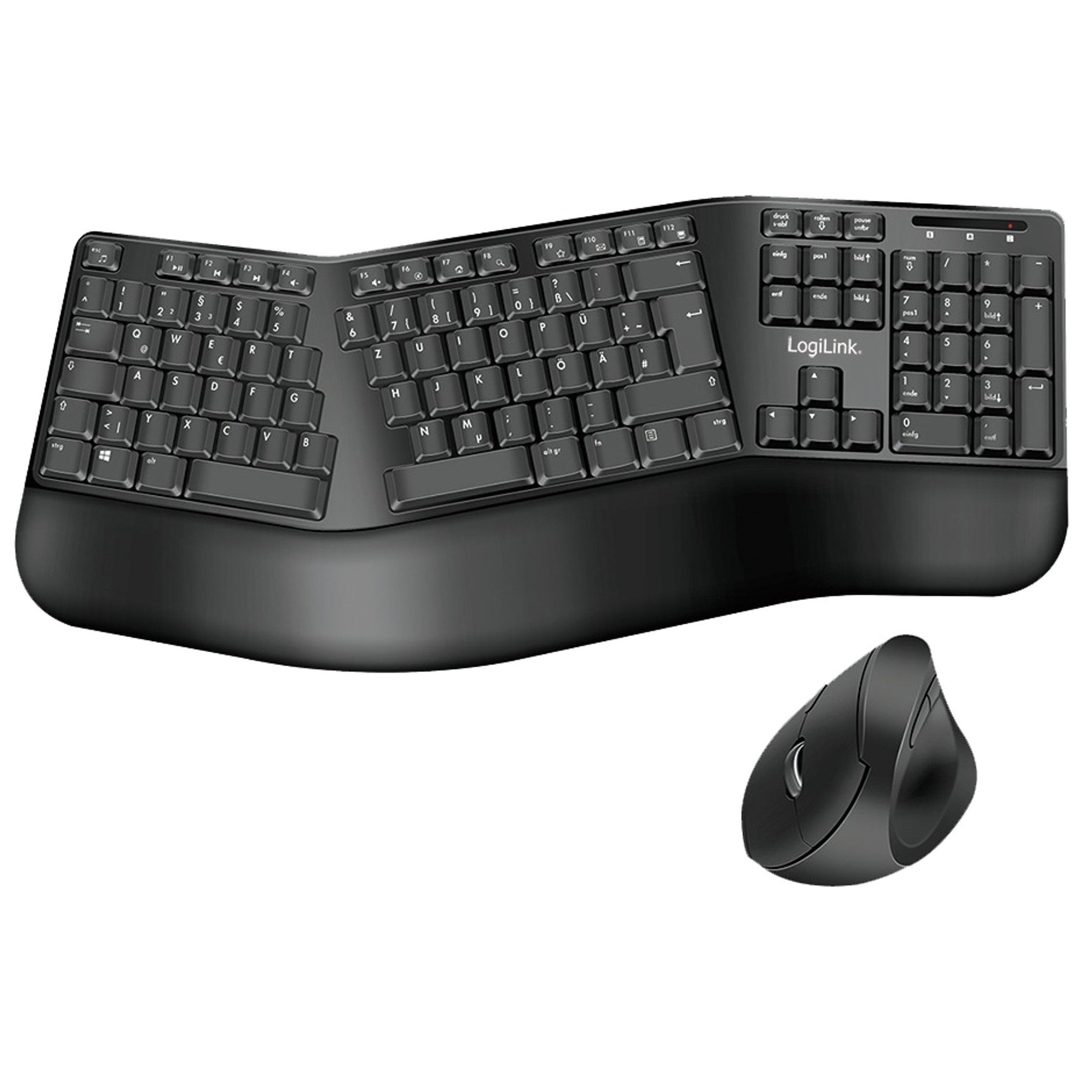 LogiLink LOGILINK Tastatur- und Mausset ID0211 ergonomische Tastatur