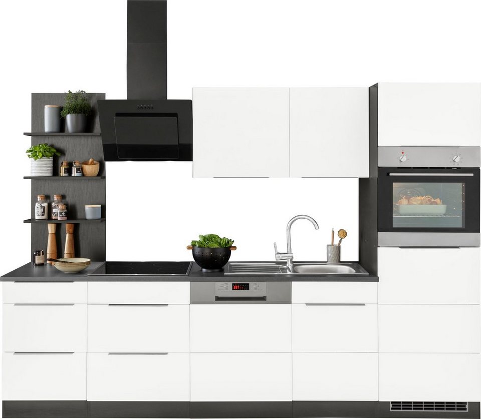 HELD MÖBEL Küchenzeile Brindisi, mit E-Geräten, Breite 280 cm, in 5  Farbausführungen