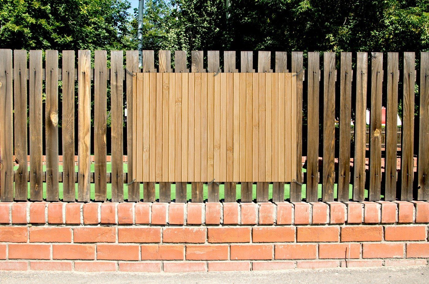 Wallario Sichtschutzzaunmatten Holzpanele hell