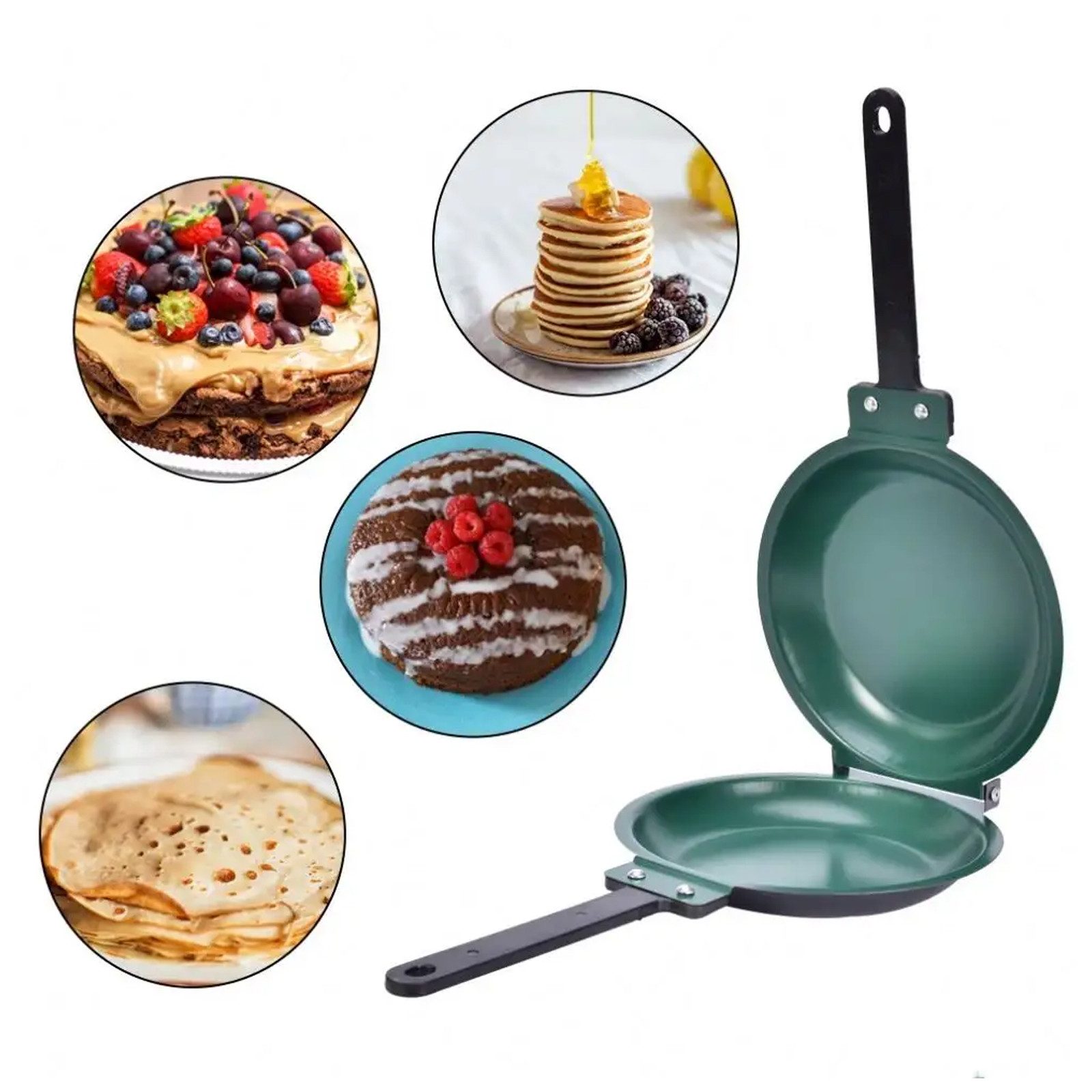 STILVORA Bratpfanne Bratpfanne Grillpfanne beidseitig Wendepfanne für Herd und Grill, Gusseisen (Durchmesser 26 cm Wendepfanne Pfanne Mit Griff, 1-tlg., Antihaftbeschichtung Sandwichmaker mit Antihaftbeschichtung), Grillpfanne Zum Braten von Eiern Brot Vegetables Sautéing Pfannkuchen