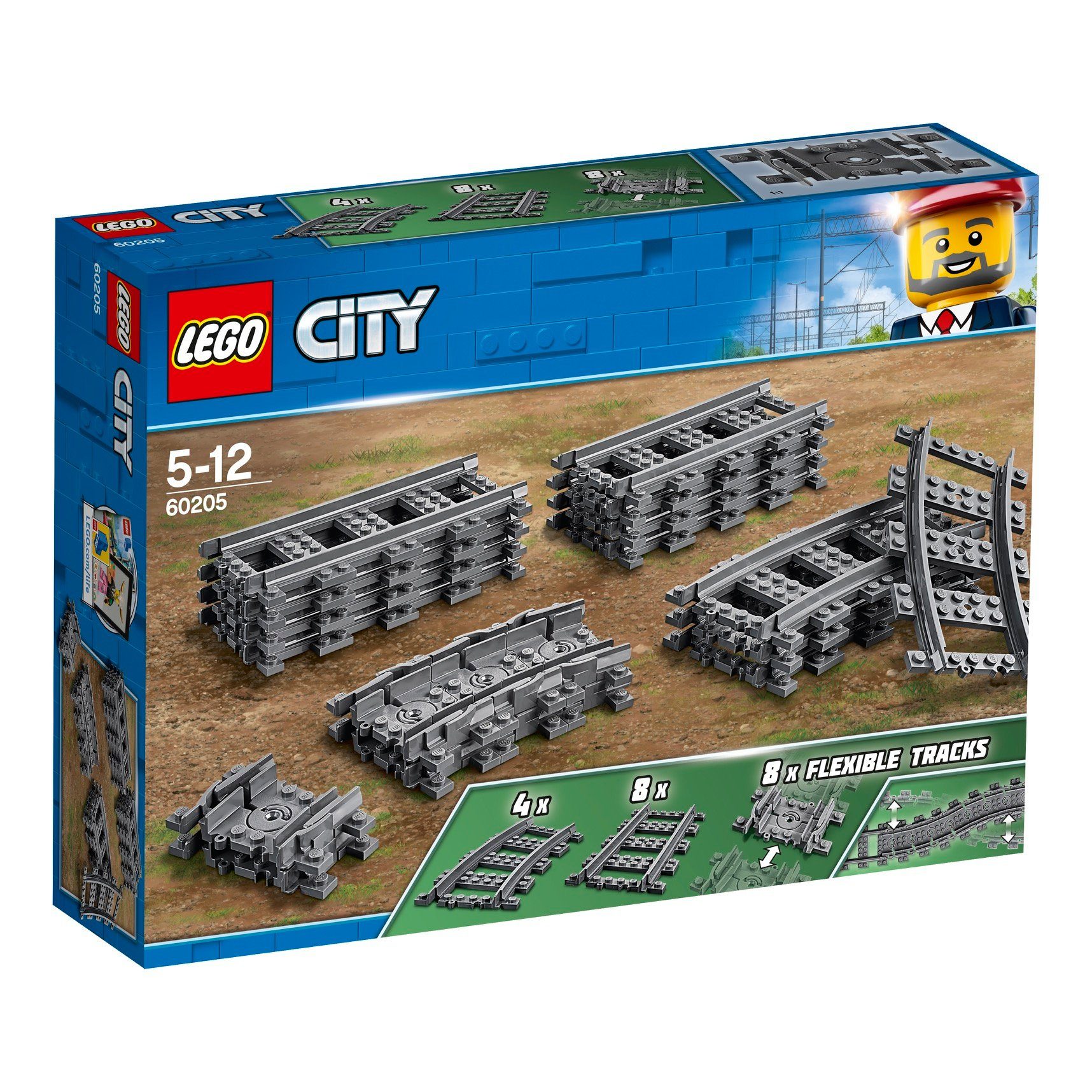 Set: 2er Konstruktions-Spielset 60238 Schienen Weichen 60205 City LEGO® +