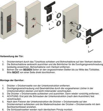 CROMAT Türbeschlag MARS 44Z SM (1 Garnitur für 1 Tür), Hochhaltefeder, einfache Montage, fest-drehbar gelagert