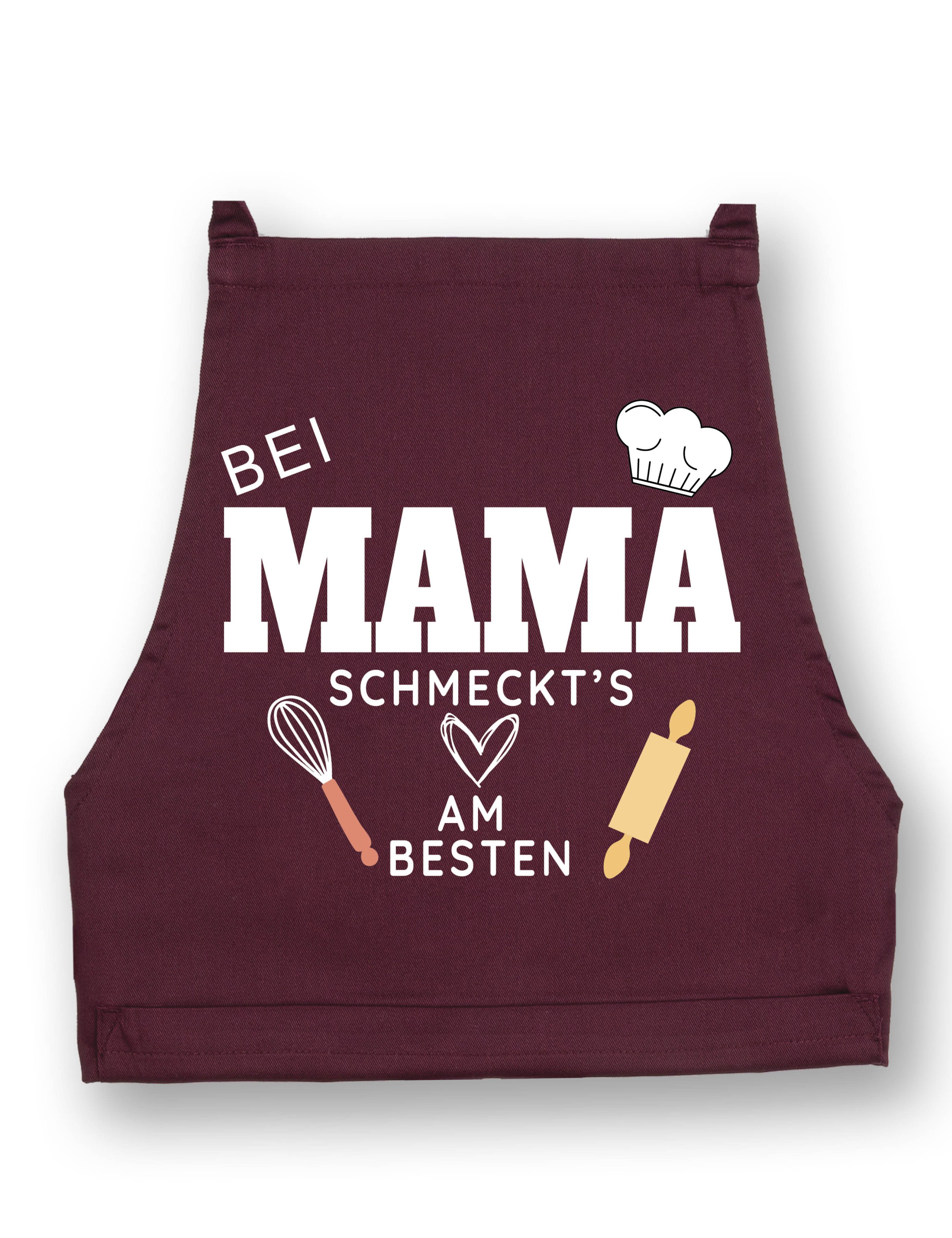 Youth Designz Grillschürze Damen Schürze "Bei Mama schmeckt es am Besten" Print Kochschürze, mit lustigem Spruch & Logo Aufdruck
