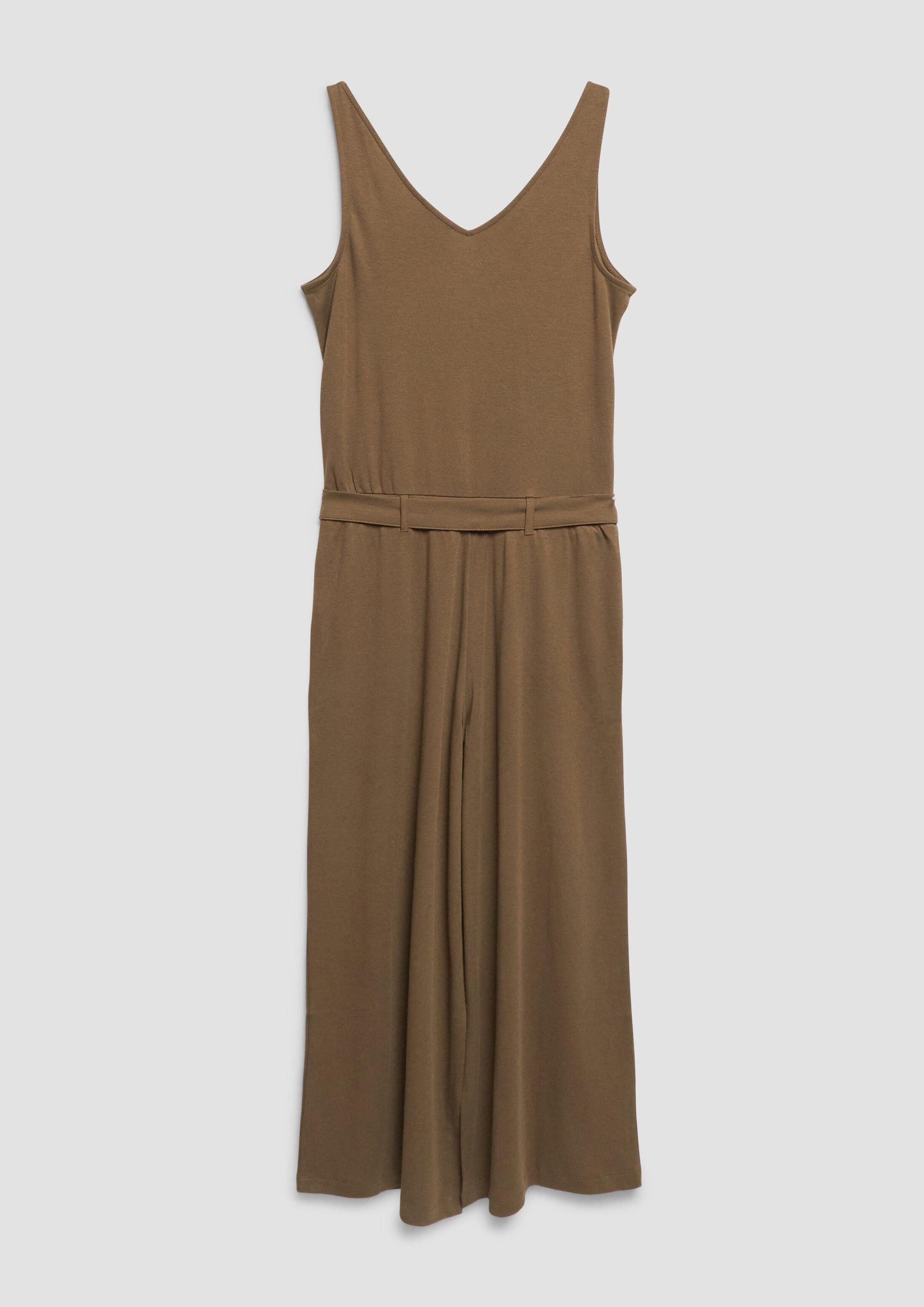 s.Oliver Jumpsuit Overall Ärmelloser Overall aus Interlockjersey mit Gürtel