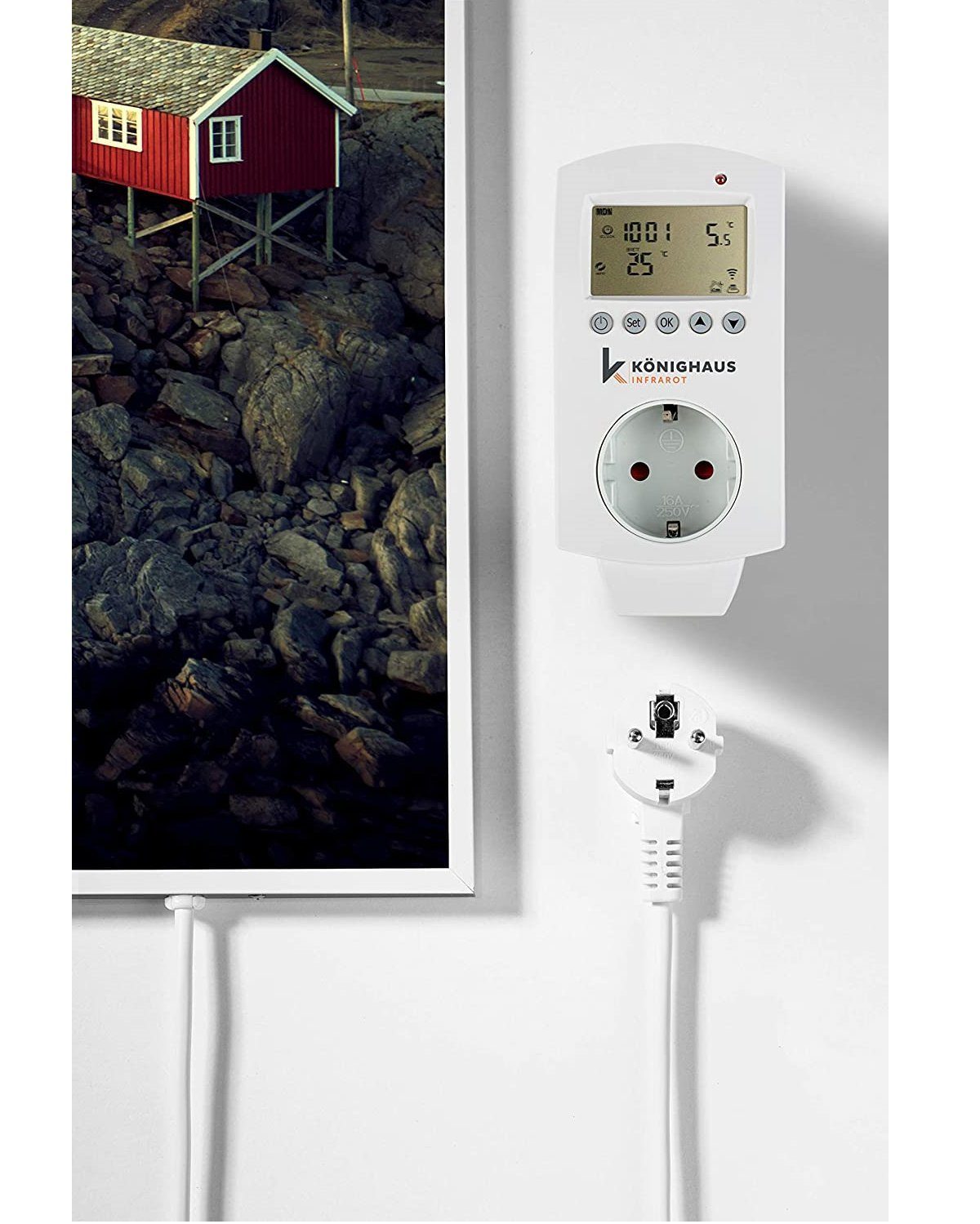 Könighaus Infrarotheizung Bild-Serie Norwegen angenehme Aussicht in Home Smart Smart, 600W Strahlungswärme, Made Germany
