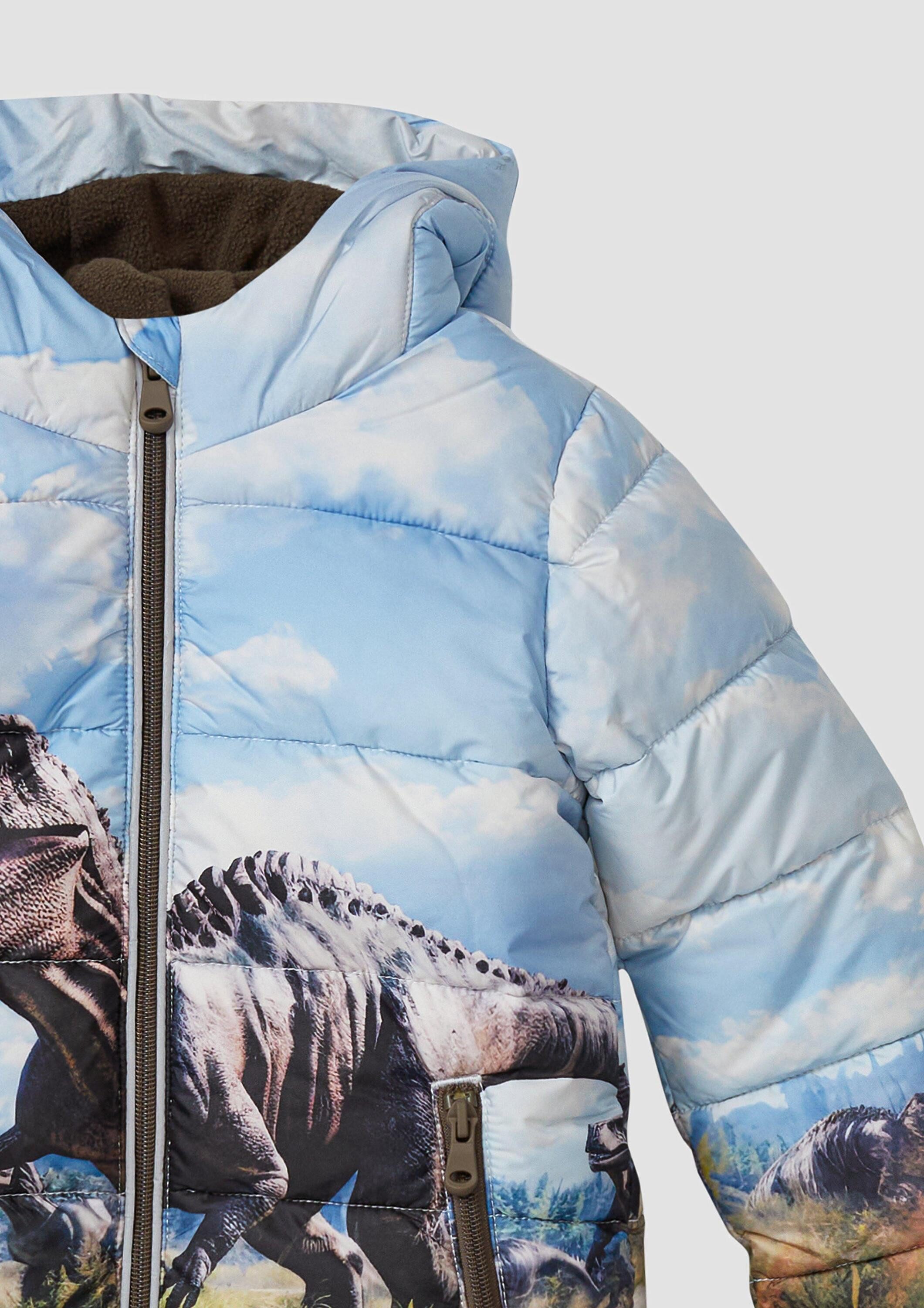 s.Oliver Funktionsjacke Outdoor-Jacke Wattierte Jacke mit Fleecefutter und Kapuze