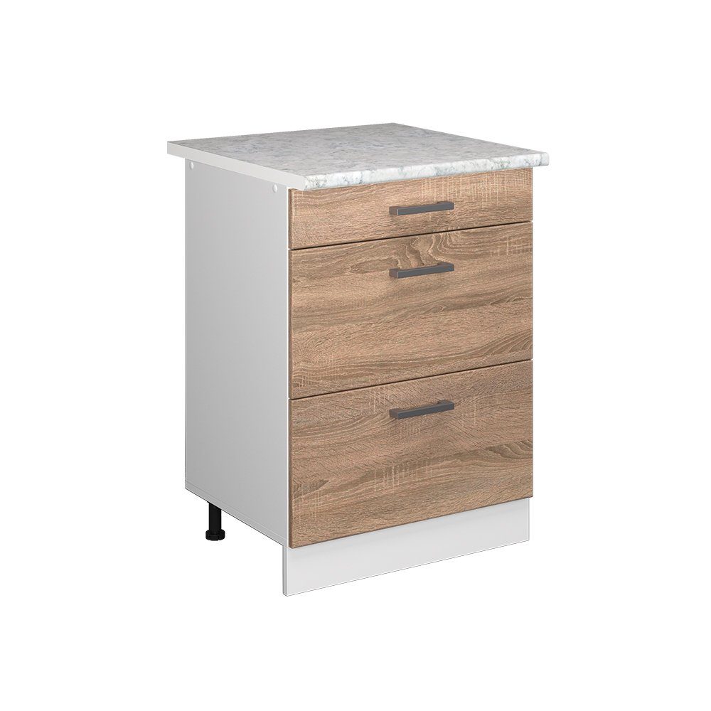 Vicco Unterschrank R-Line, Sonoma/Weiß, 60 cm günstig online kaufen