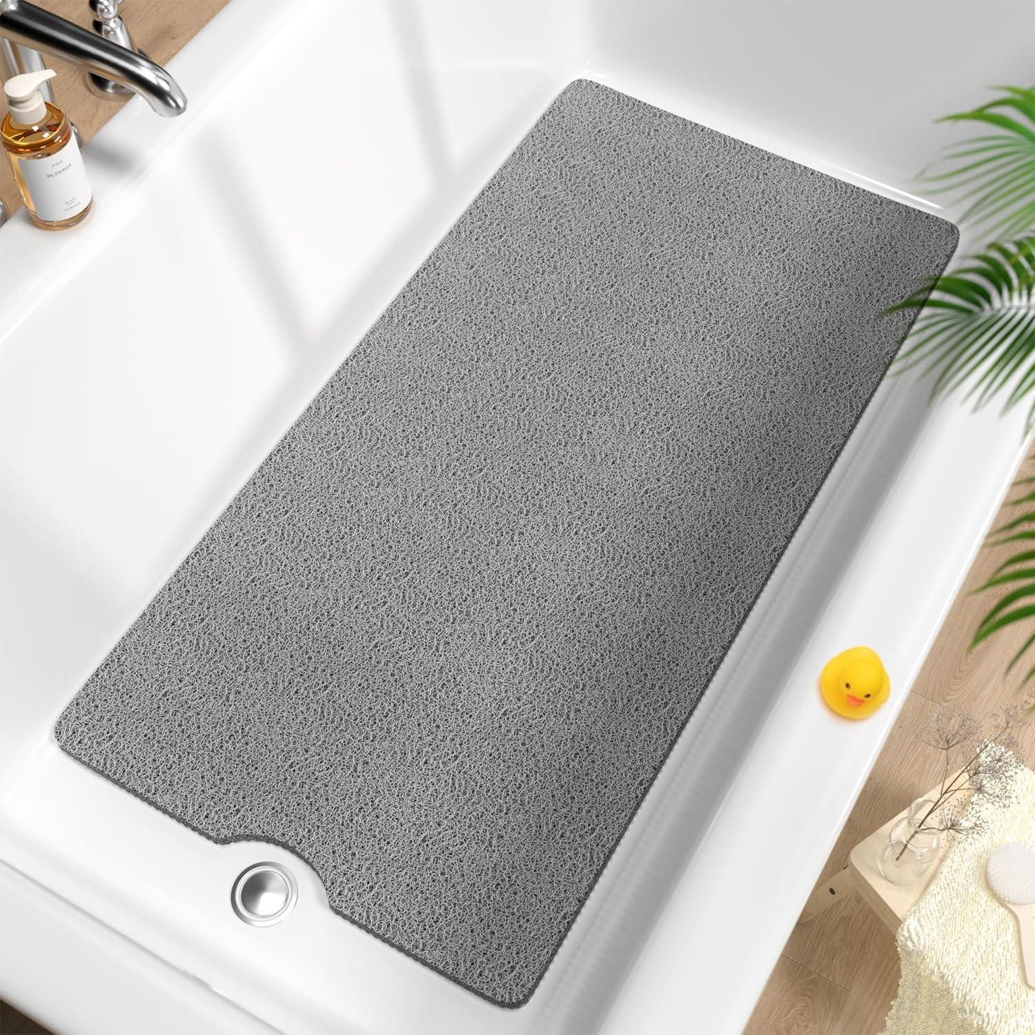 LuxusKollektion Badematte Badewannenmatte Rutschfest Grau 101 x 51 cm Rechteckig