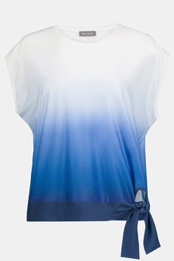 Gina Laura Rundhalsshirt Yoga-T-Shirt Farbverlauf Saumknoten Rundhals