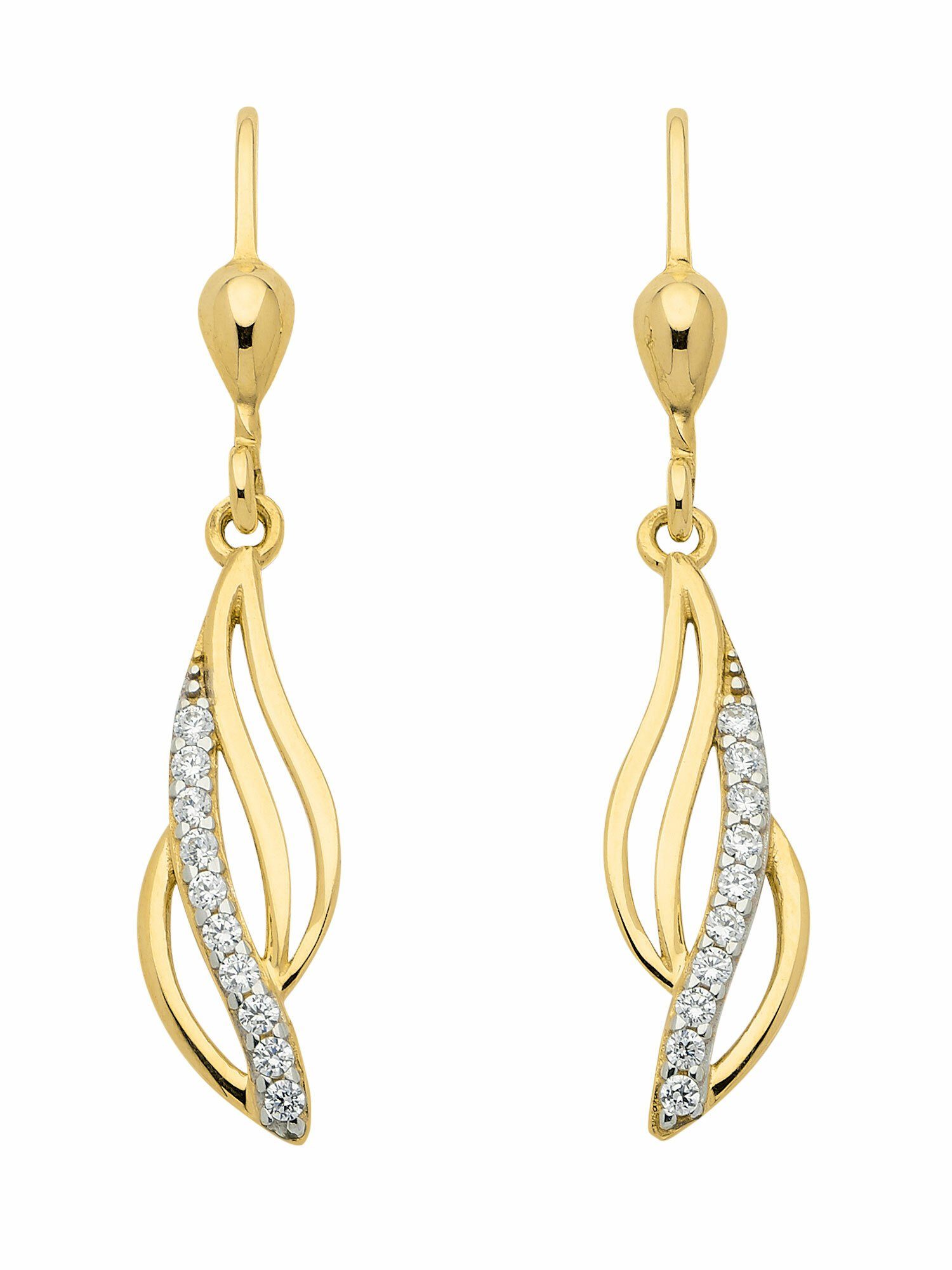 Adelia´s Paar Ohrhänger »1 Paar 333 Gold Ohrringe / Ohrhänger mit  Zirkonia«, Goldschmuck für Damen online kaufen | OTTO