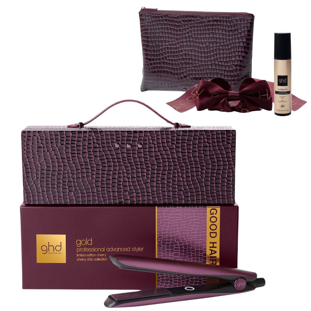 GHD Glätteisen Gold Styler Cherry Chic mit Style Gift Set