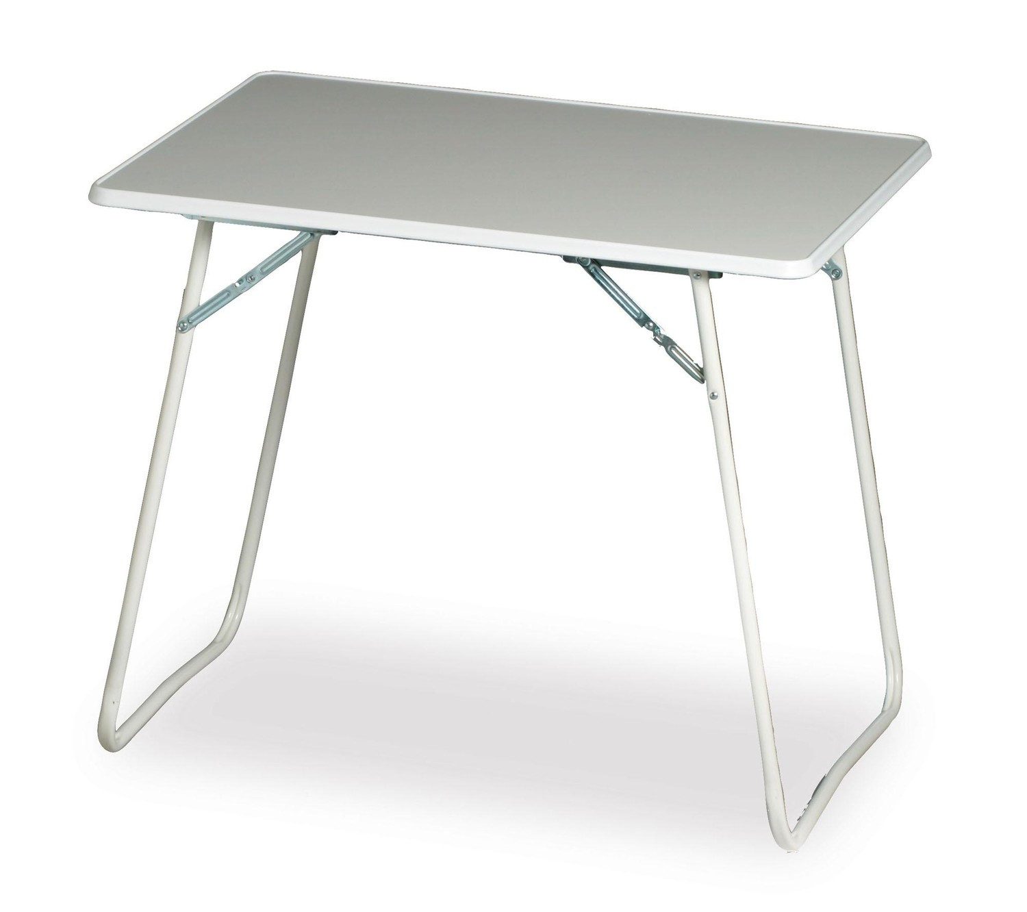 Natur24 Gartentisch Camping Klapptisch Stahl Weiß 80 x 60 x 67 cm