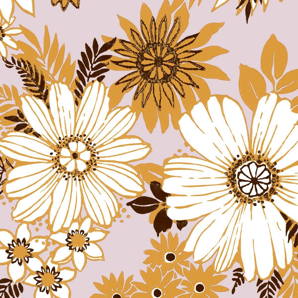 HOME FASHION Papierserviette 20 Servietten Retro Florals 33x33cm, (20 St)