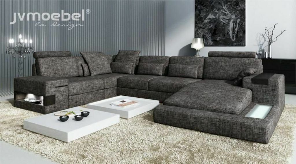 Moderne Ecksofa, Wohnzimmer Couch Design Ecksofa Möbel Textilpolster JVmoebel Eckcouch