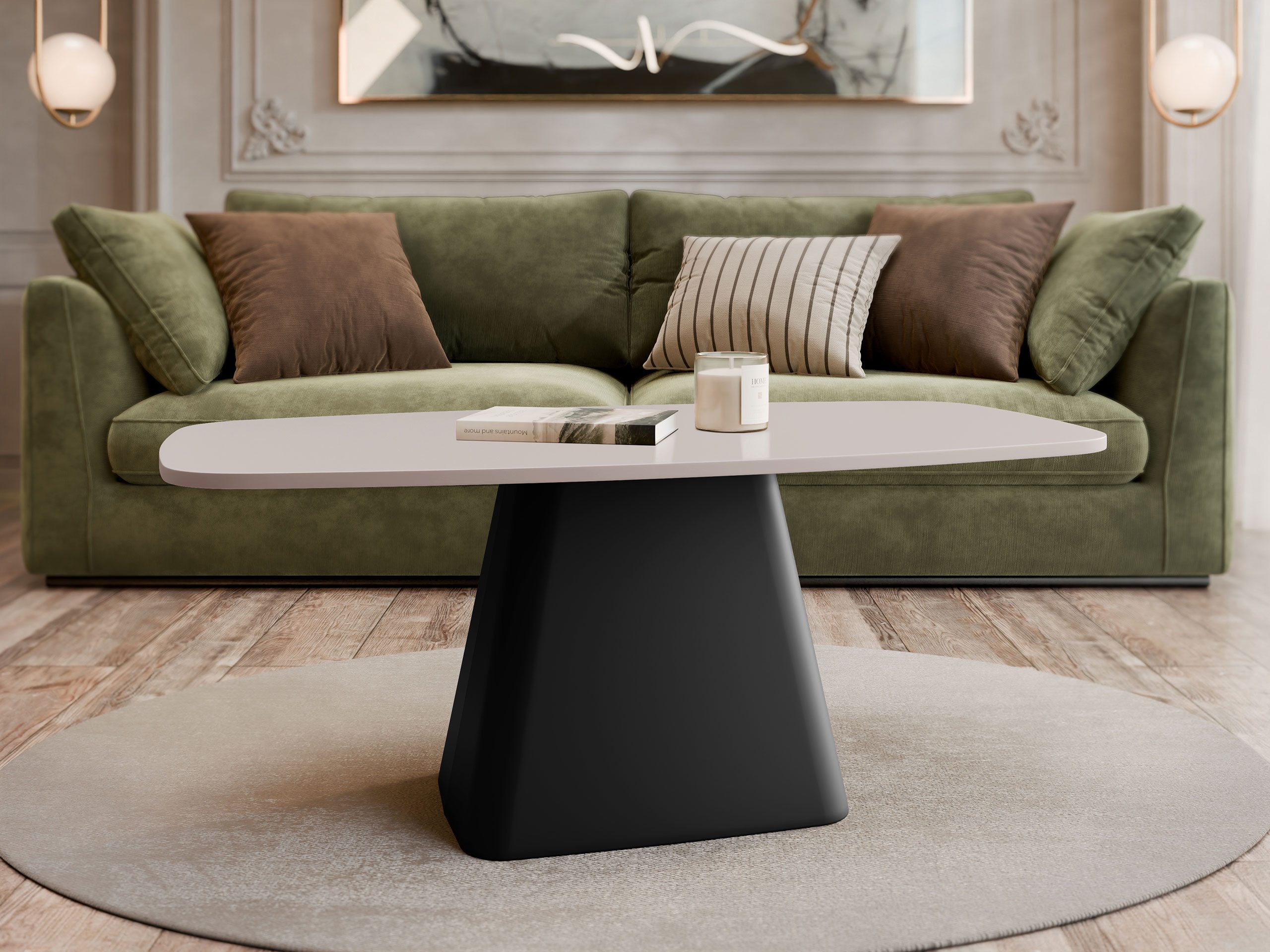 MIRJAN24 Couchtisch Noa, 120x60x48 cm, Basis aus Stahl