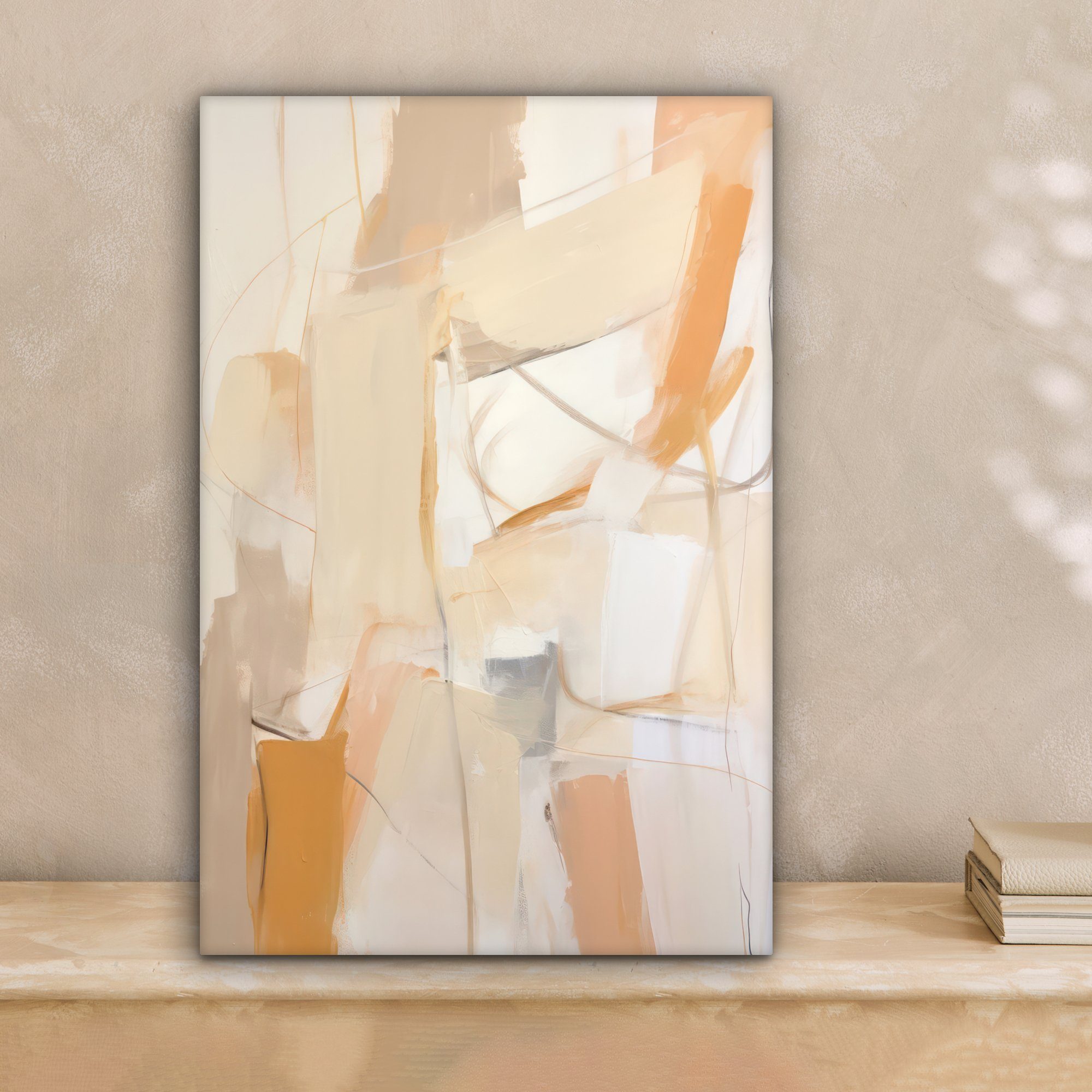 OneMillionCanvasses® Leinwandbild Abstrakt - Beige - Orange - Kunst - Moder günstig online kaufen